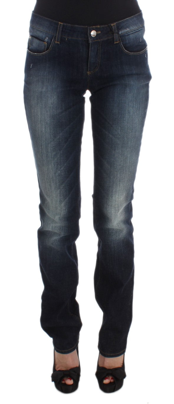 Costume National Sleek Slim Fit Blue Designer Jeans - Elegance Online Limited