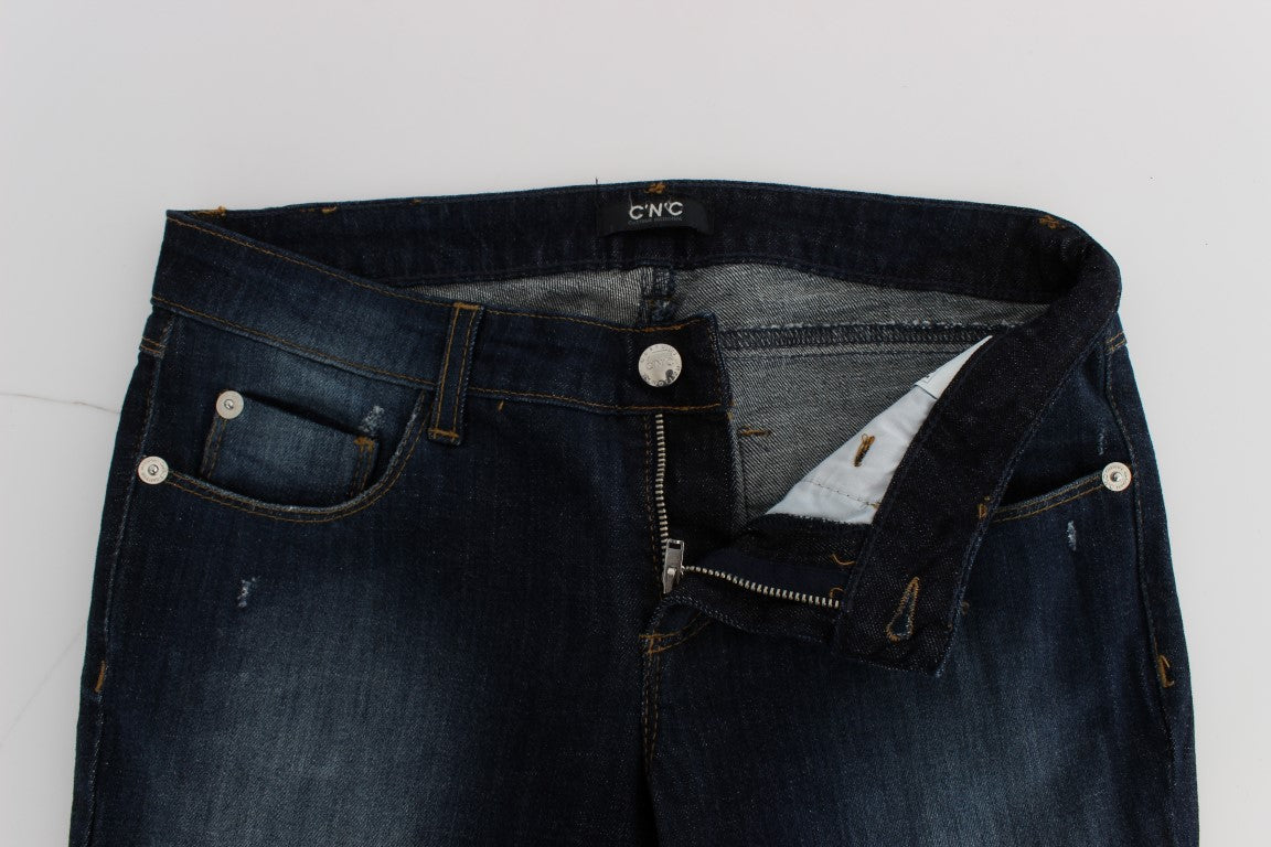 Costume National Sleek Slim Fit Blue Designer Jeans - Elegance Online Limited
