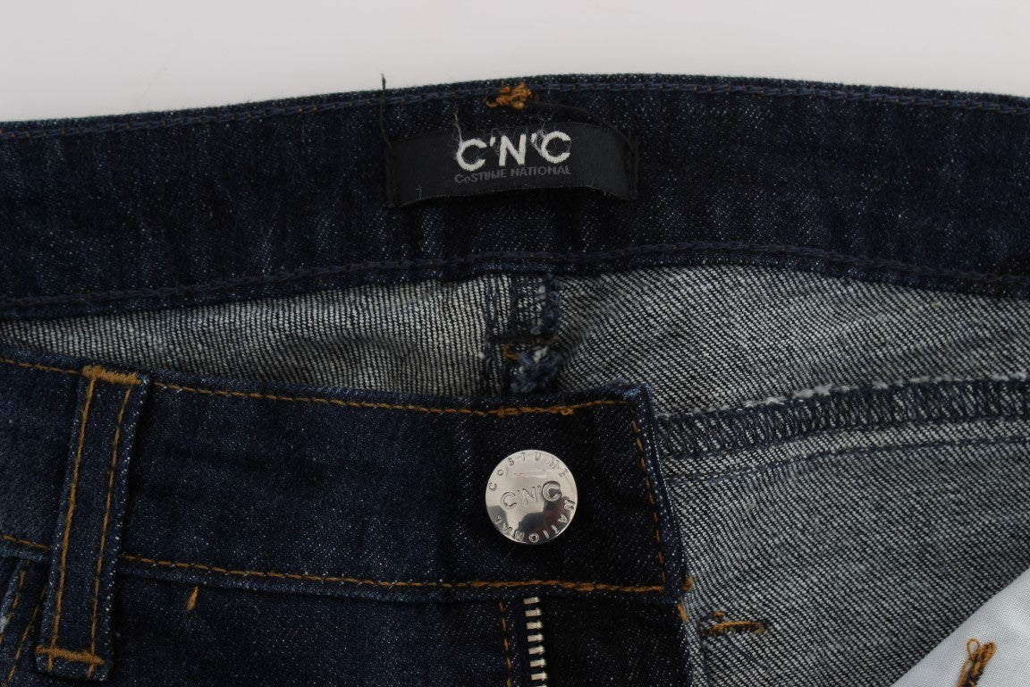 Costume National Sleek Slim Fit Blue Designer Jeans - Elegance Online Limited