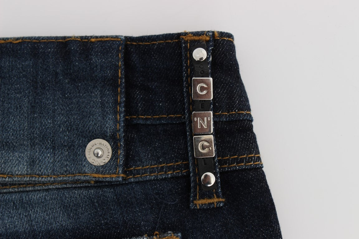 Costume National Sleek Slim Fit Blue Designer Jeans - Elegance Online Limited