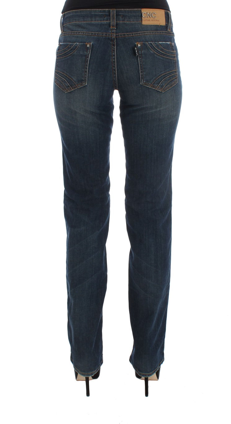 Costume National Chic Blue Regular Fit Designer Jeans - Elegance Online Limited