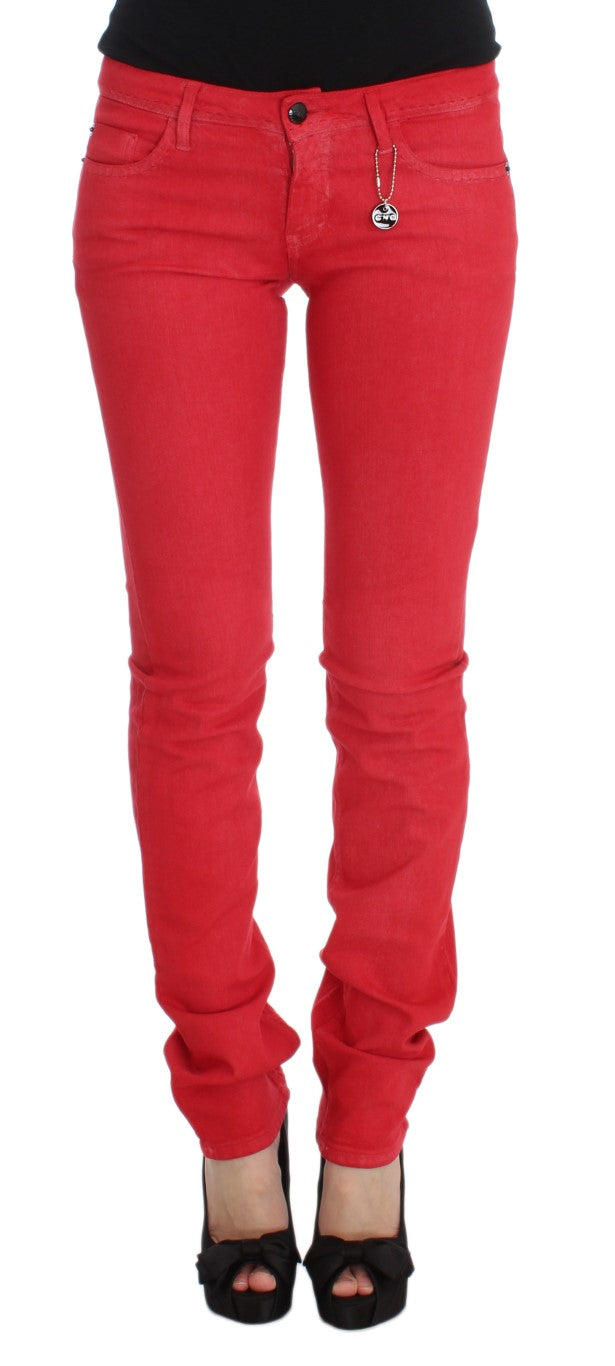 Costume National Chic Red Slim Fit Jeans - Elegance Online Limited