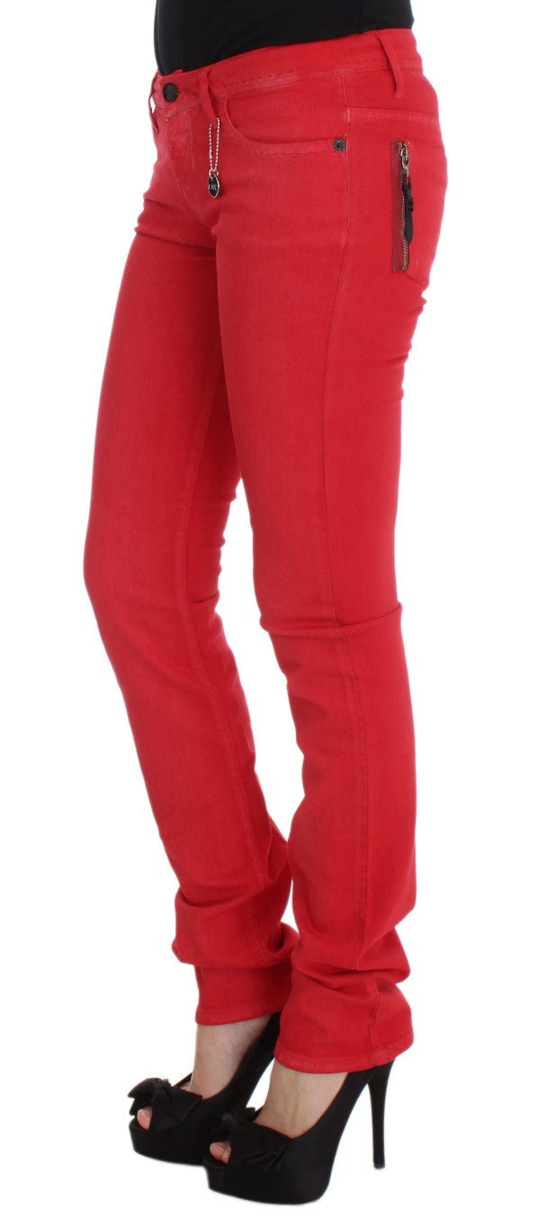 Costume National Chic Red Slim Fit Jeans - Elegance Online Limited