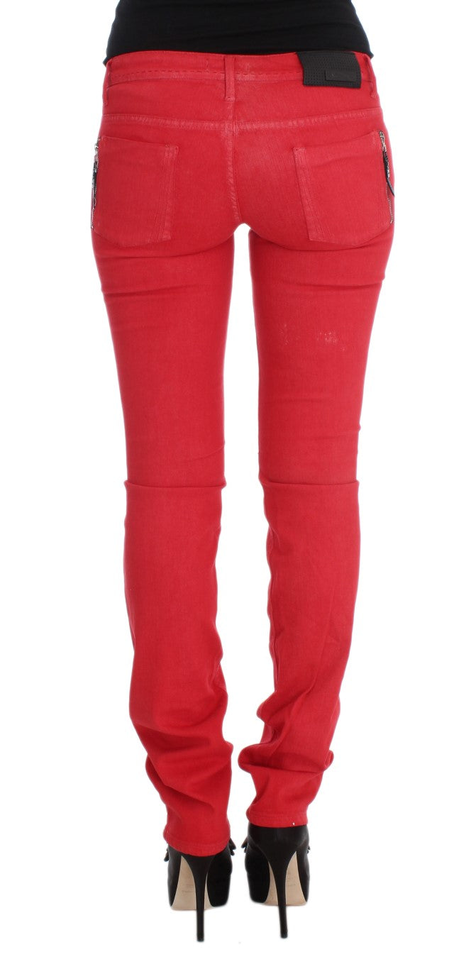 Costume National Chic Red Slim Fit Jeans - Elegance Online Limited