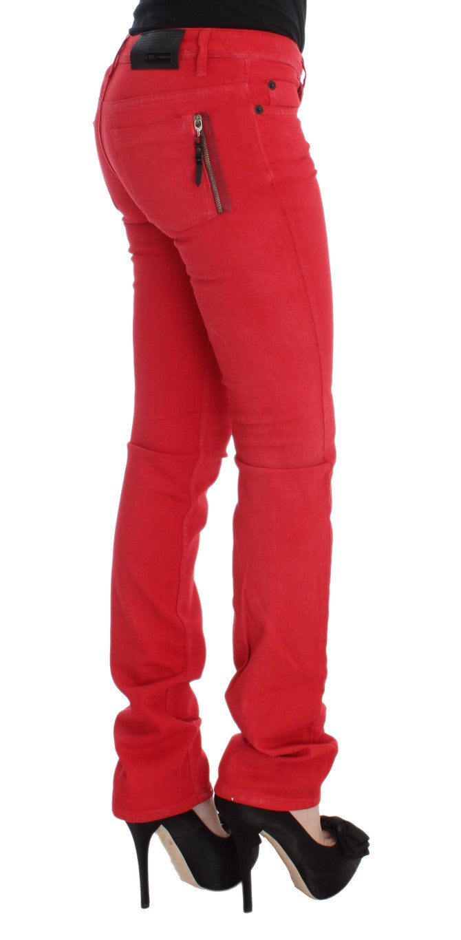 Costume National Chic Red Slim Fit Jeans - Elegance Online Limited