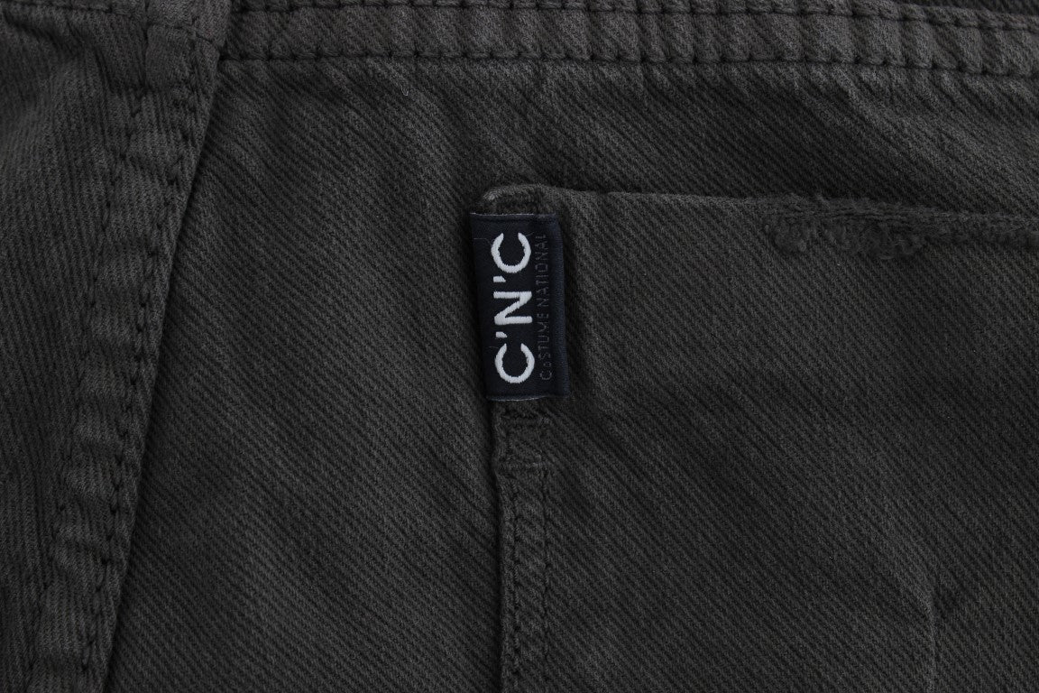 Costume National Chic Slim Fit Green Cotton Jeans - Elegance Online Limited