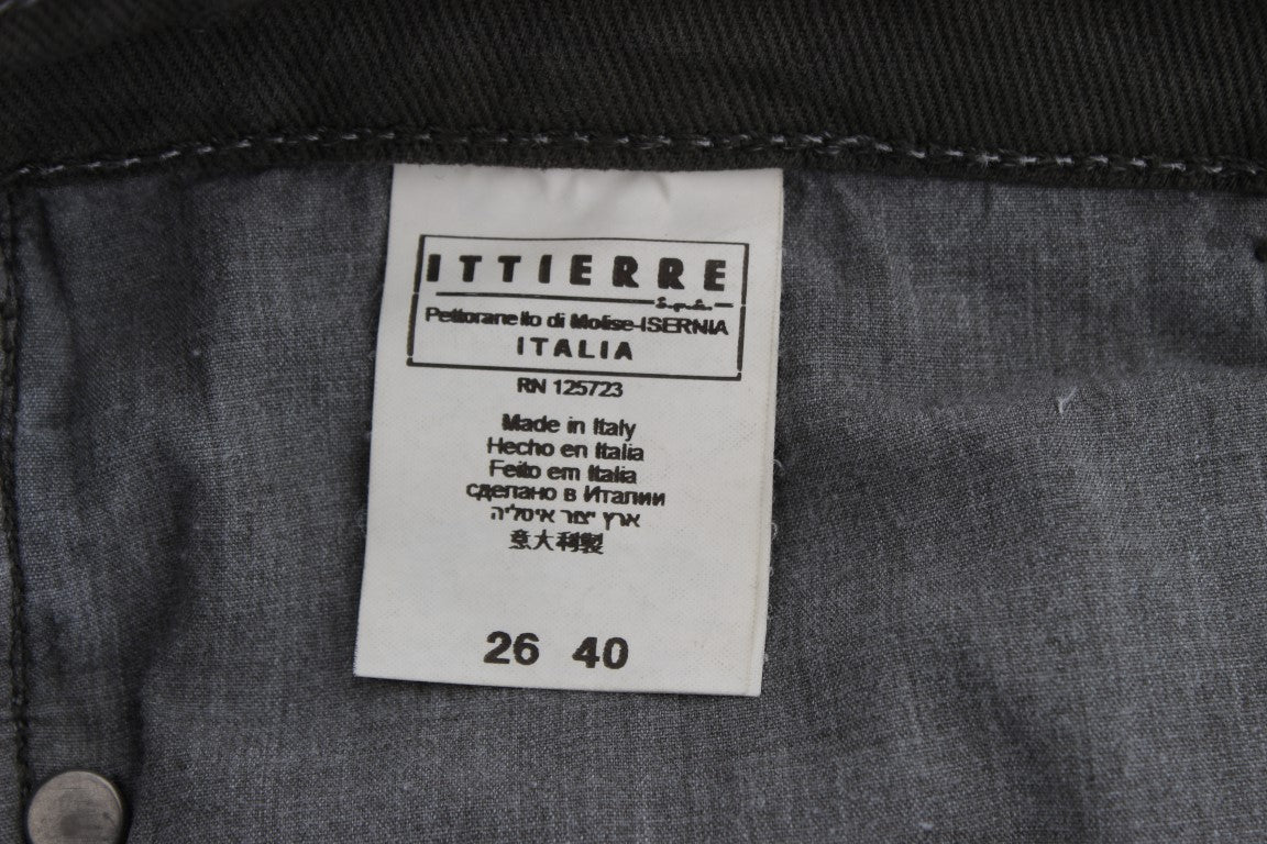 Costume National Chic Slim Fit Green Cotton Jeans - Elegance Online Limited