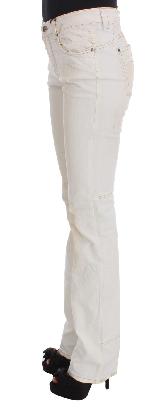 Costume National Chic White Slim Fit Designer Jeans - Elegance Online Limited