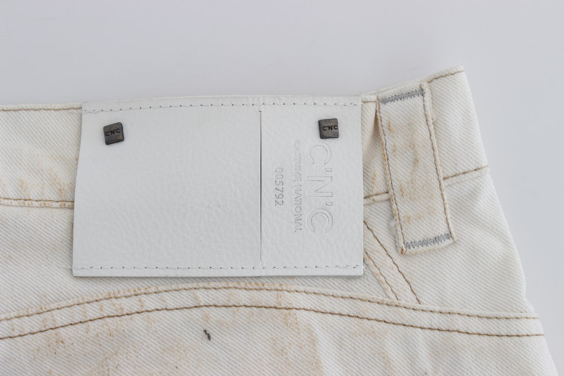 Costume National Chic White Slim Fit Designer Jeans - Elegance Online Limited
