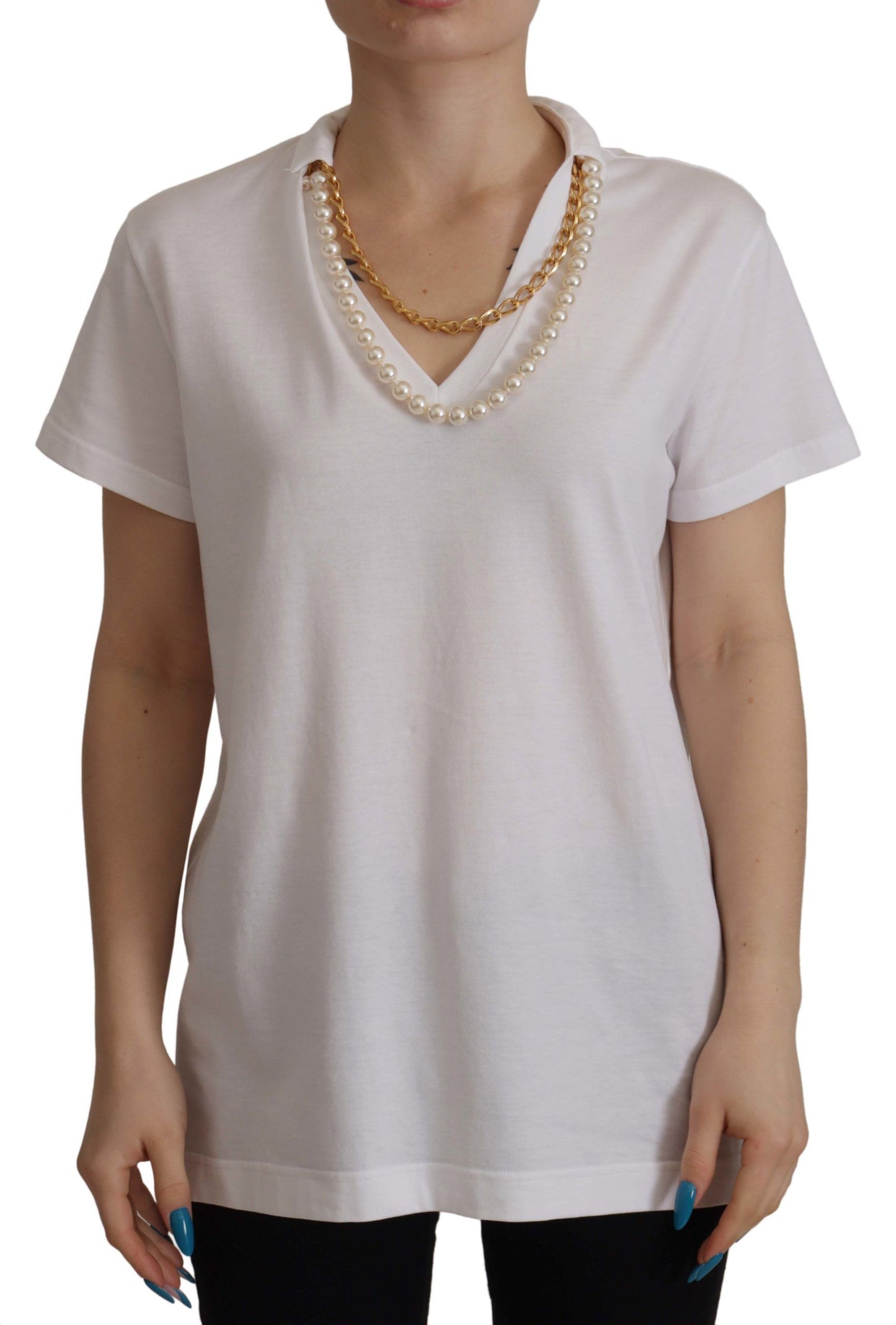 Dolce & Gabbana - Superbe t-shirt à encolure en V orné du logo