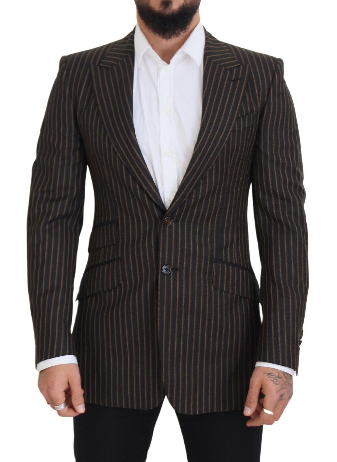 Dolce & Gabbana Blazer ajustado elegante de mezcla de lana a rayas