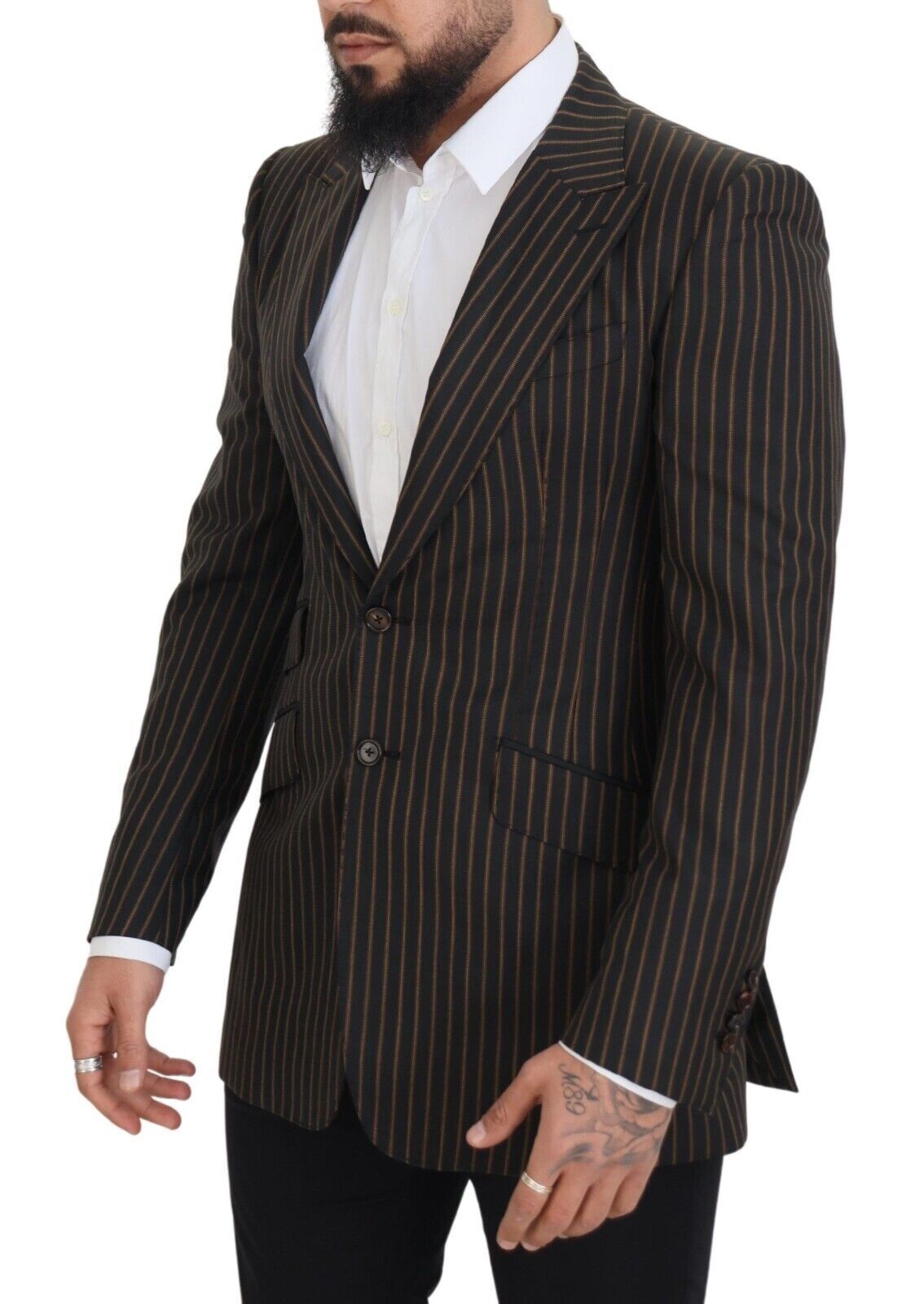 Dolce & Gabbana Blazer ajustado elegante de mezcla de lana a rayas