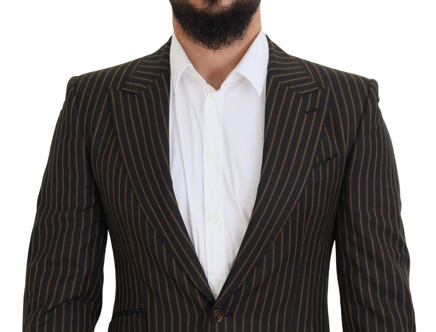 Dolce & Gabbana Blazer ajustado elegante de mezcla de lana a rayas