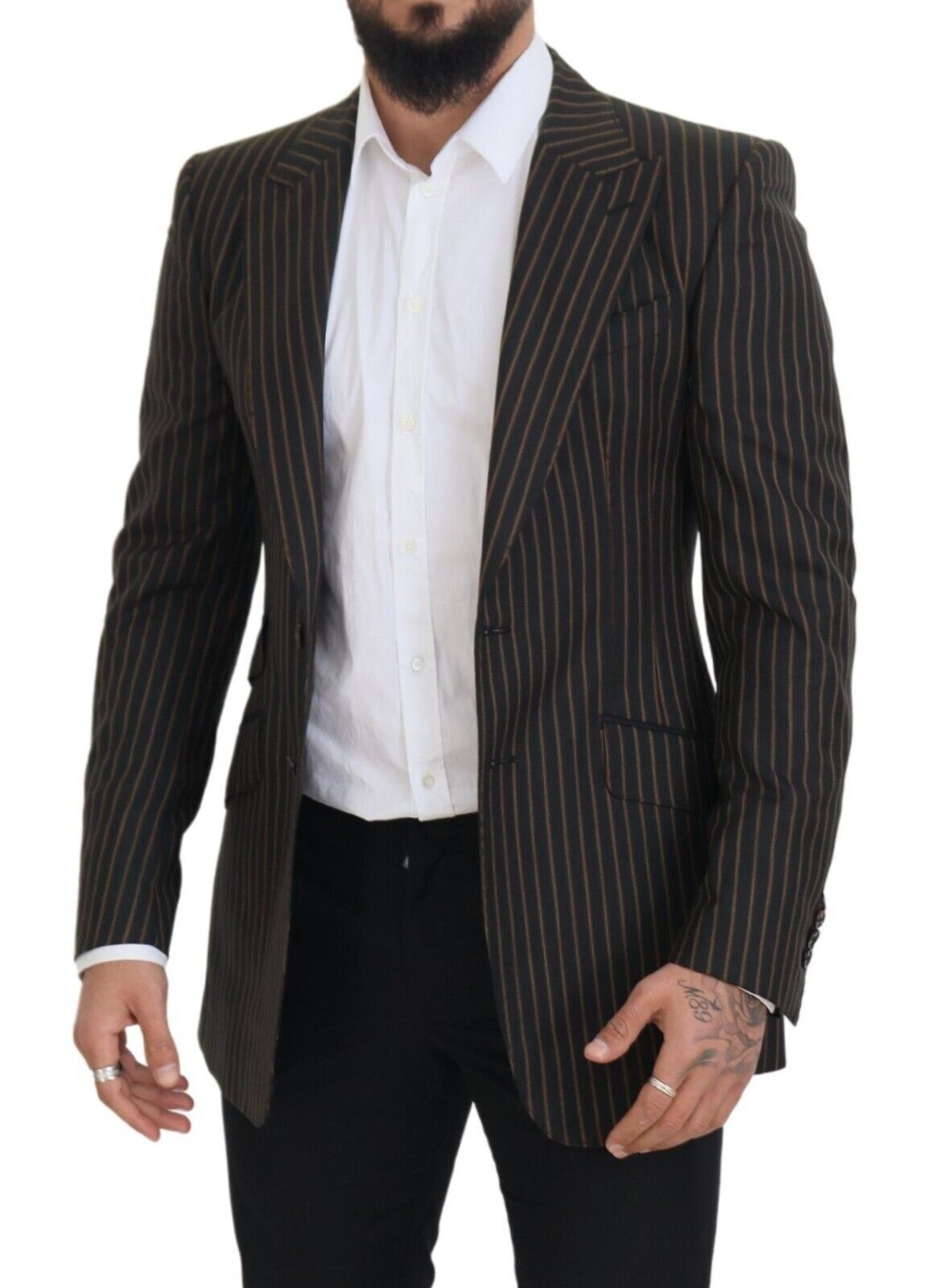 Dolce & Gabbana Blazer ajustado elegante de mezcla de lana a rayas