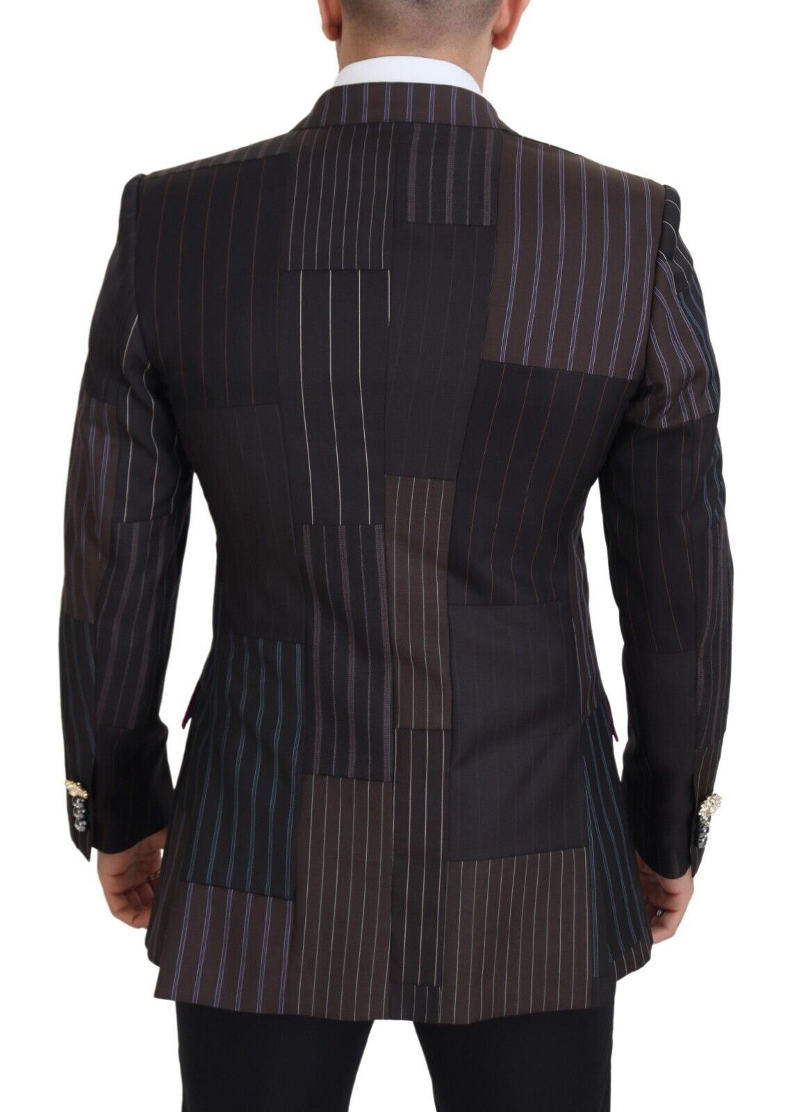 Dolce & Gabbana Blazer de corte slim en mezcla de lana y seda multicolor