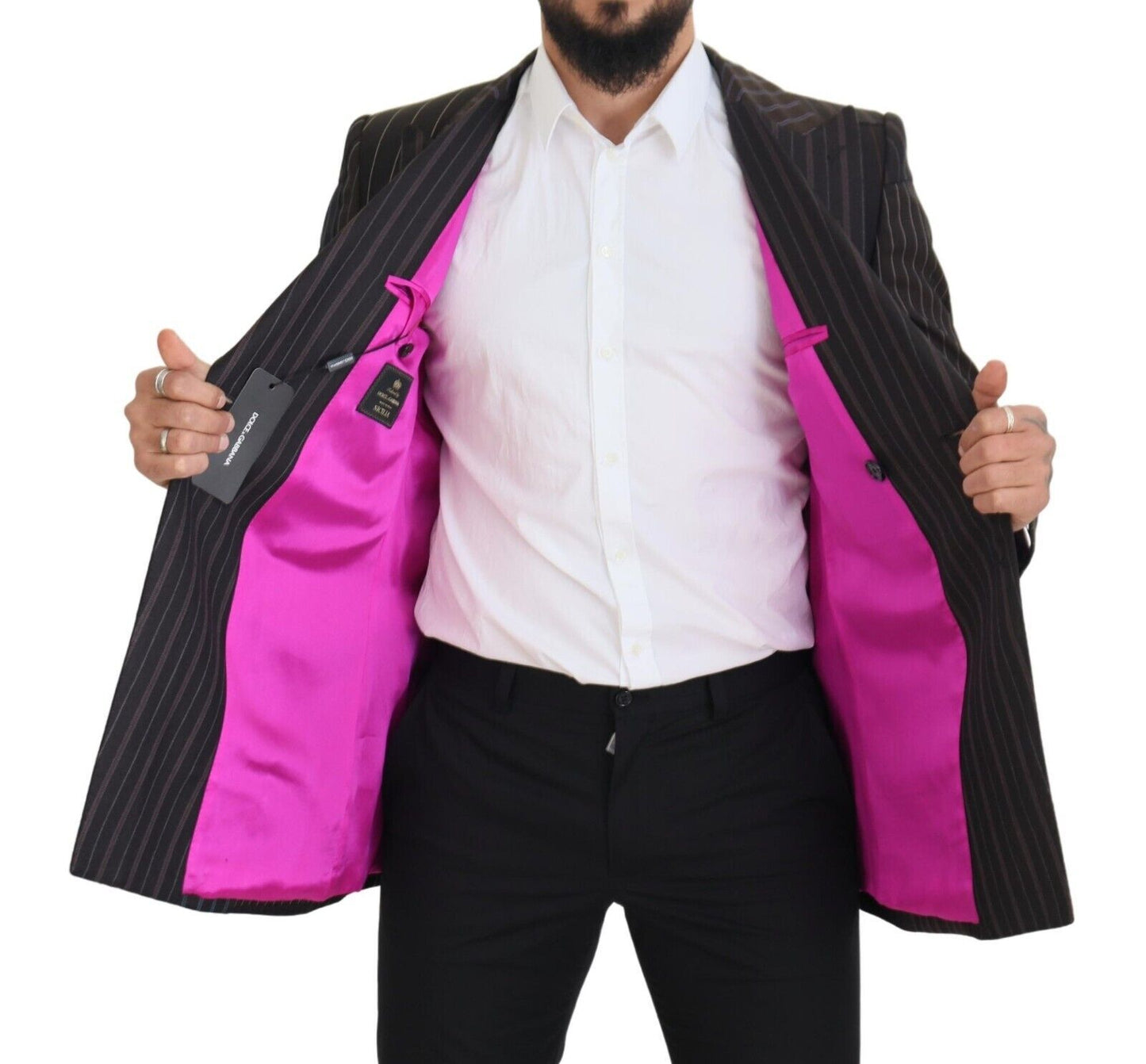 Dolce & Gabbana Blazer de corte slim en mezcla de lana y seda multicolor