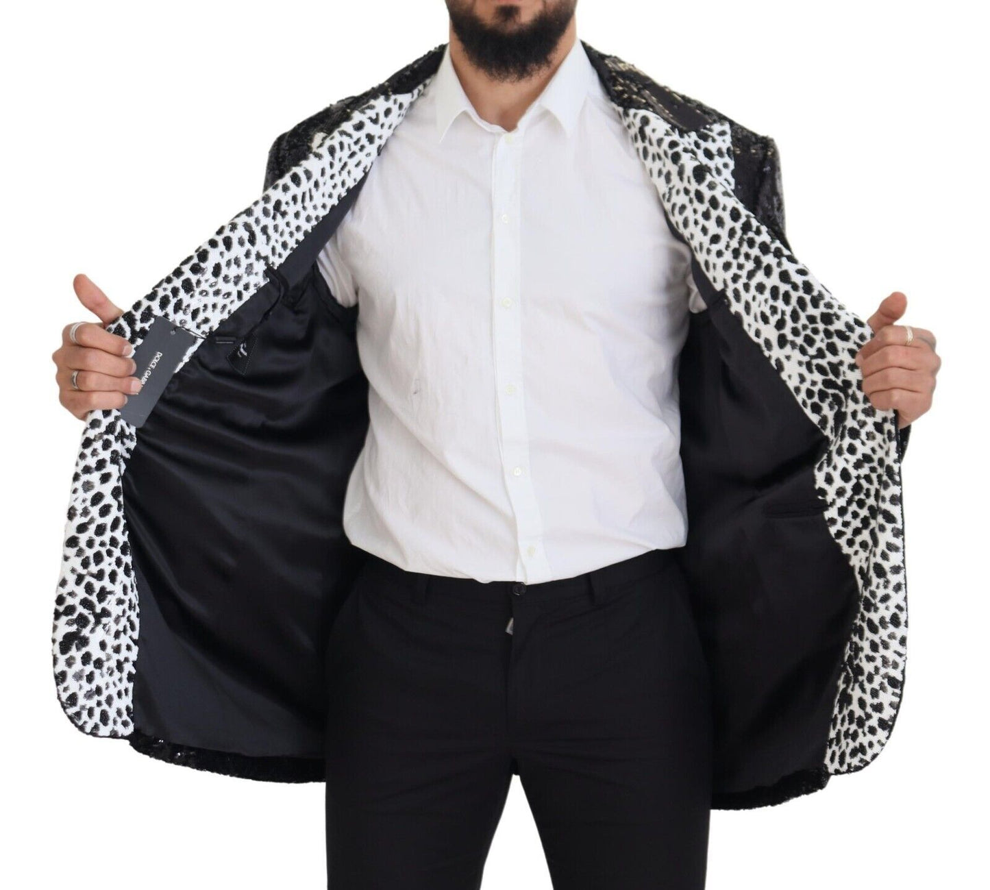 Blazer noir élégant à boutonnage simple Dolce & Gabbana