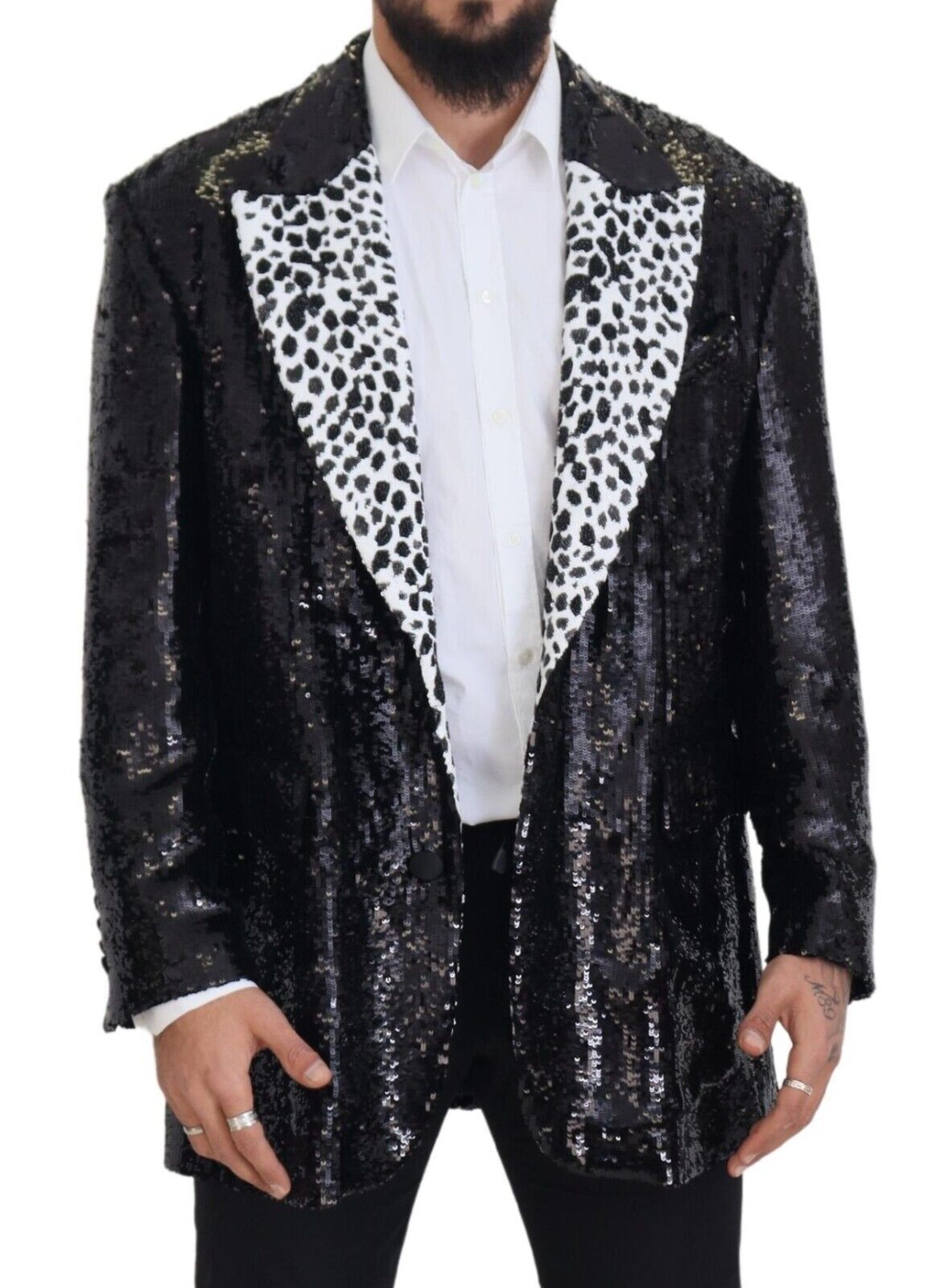 Blazer noir élégant à boutonnage simple Dolce & Gabbana