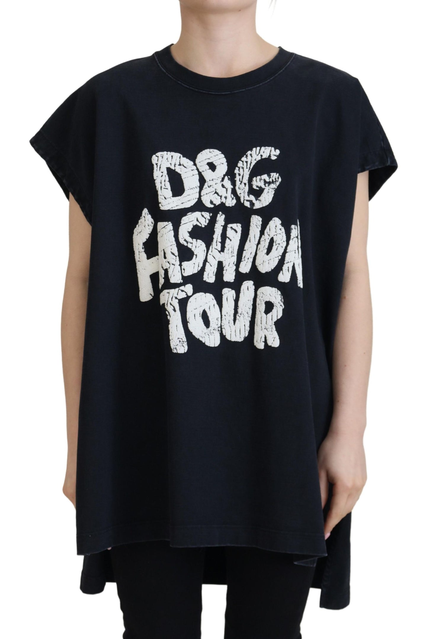 T-shirt élégant à col rond en coton avec imprimé Dolce & Gabbana