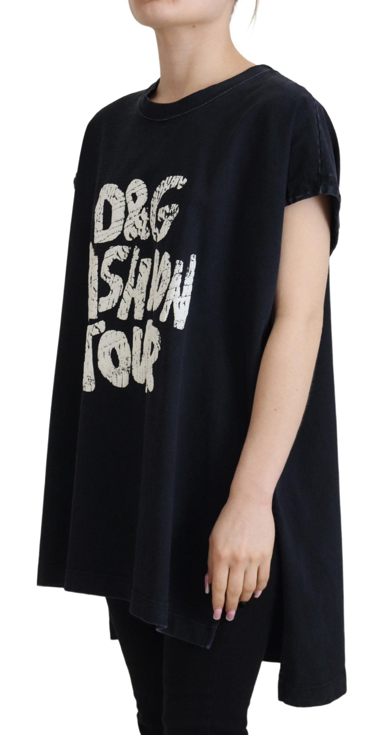 T-shirt élégant à col rond en coton avec imprimé Dolce & Gabbana