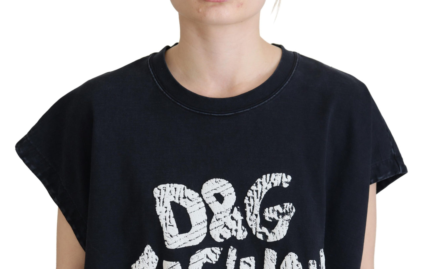 T-shirt élégant à col rond en coton avec imprimé Dolce & Gabbana