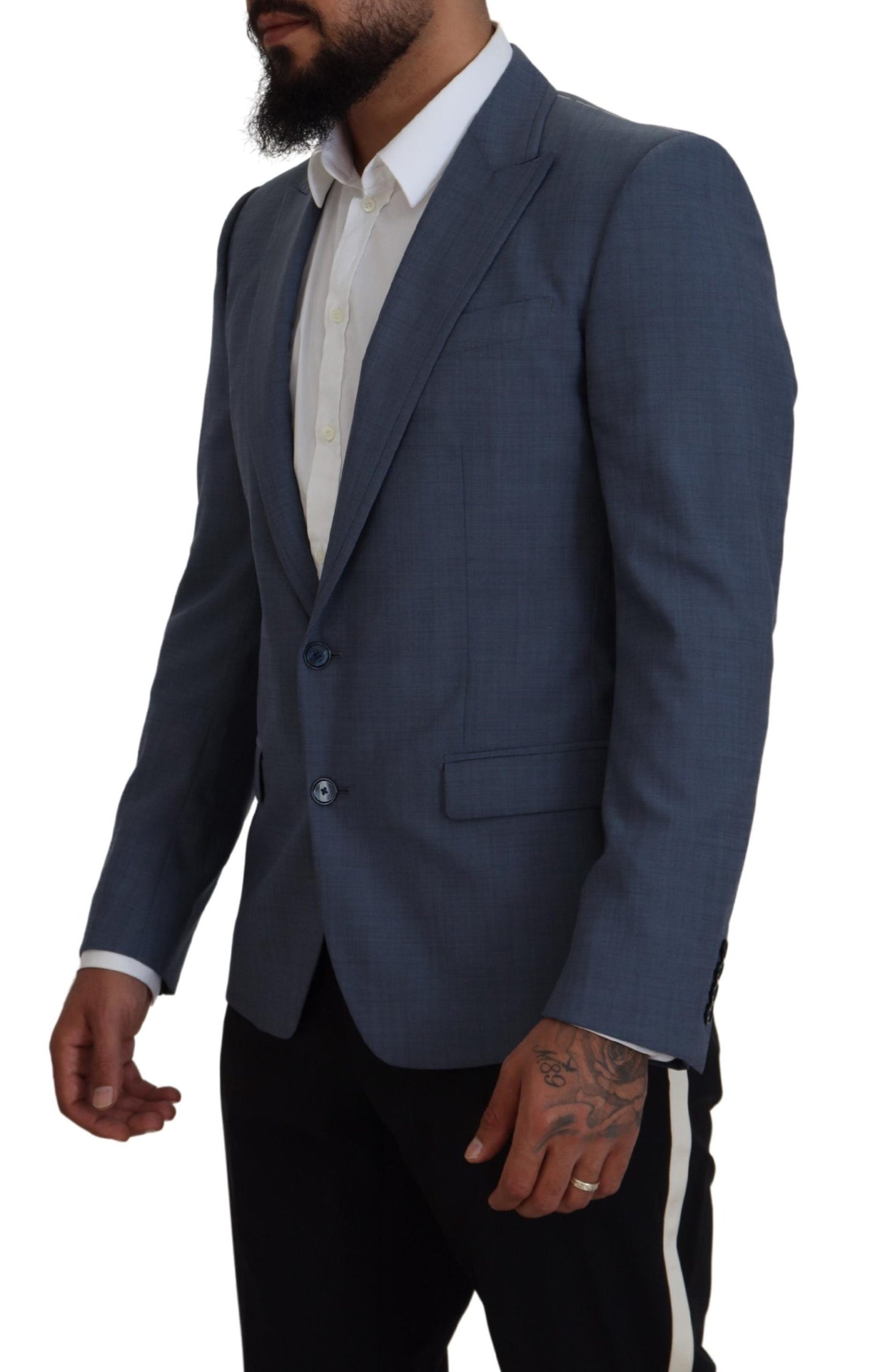 Dolce & Gabbana Elegante blazer deportivo azul con un solo botonadura