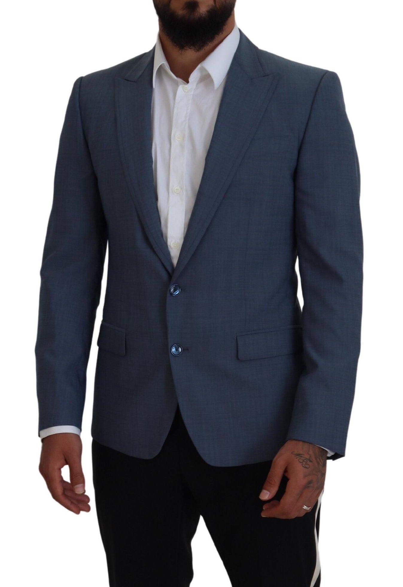 Dolce & Gabbana Elegante blazer deportivo azul con un solo botonadura