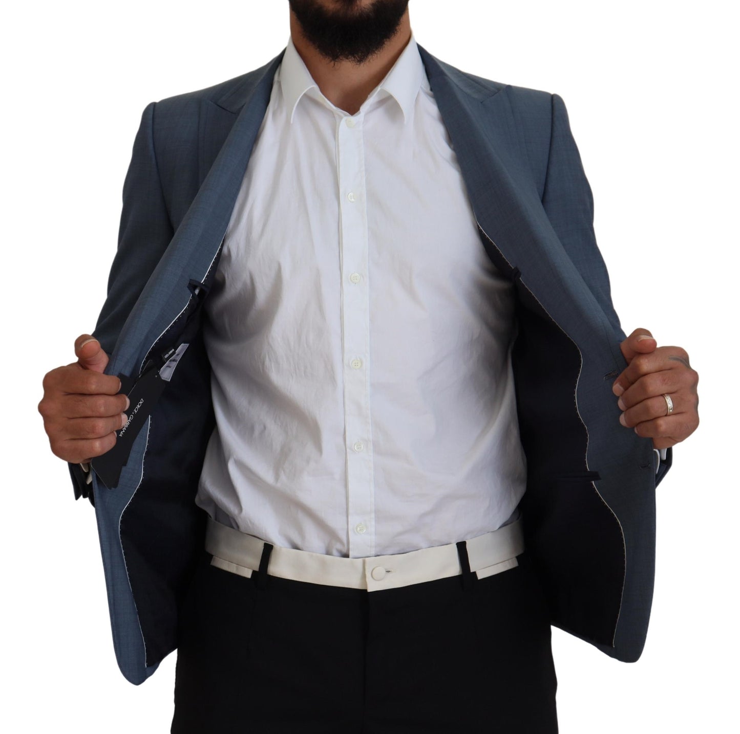 Dolce & Gabbana Elegante blazer deportivo azul con un solo botonadura