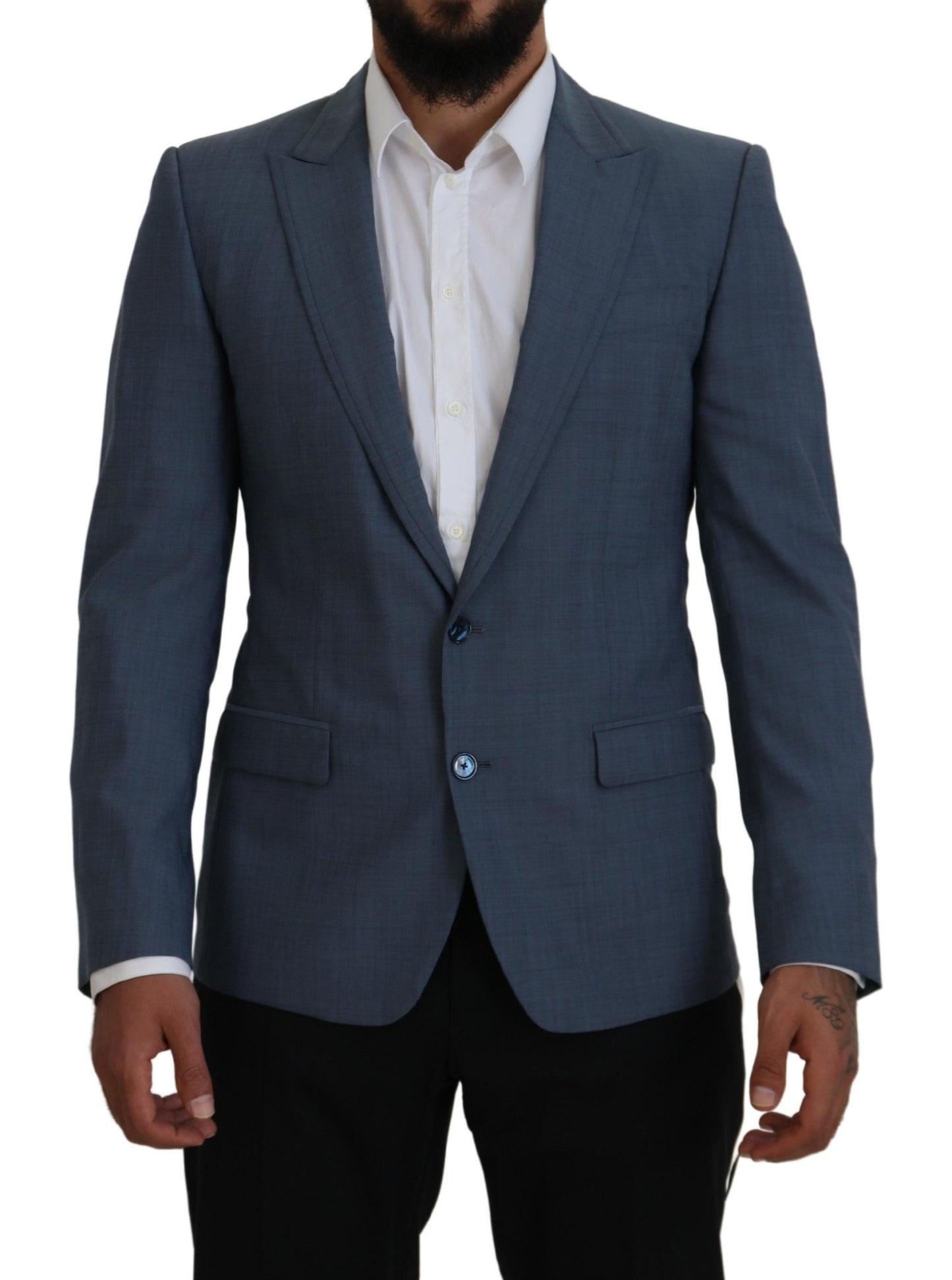 Dolce & Gabbana Elegante blazer deportivo azul con un solo botonadura