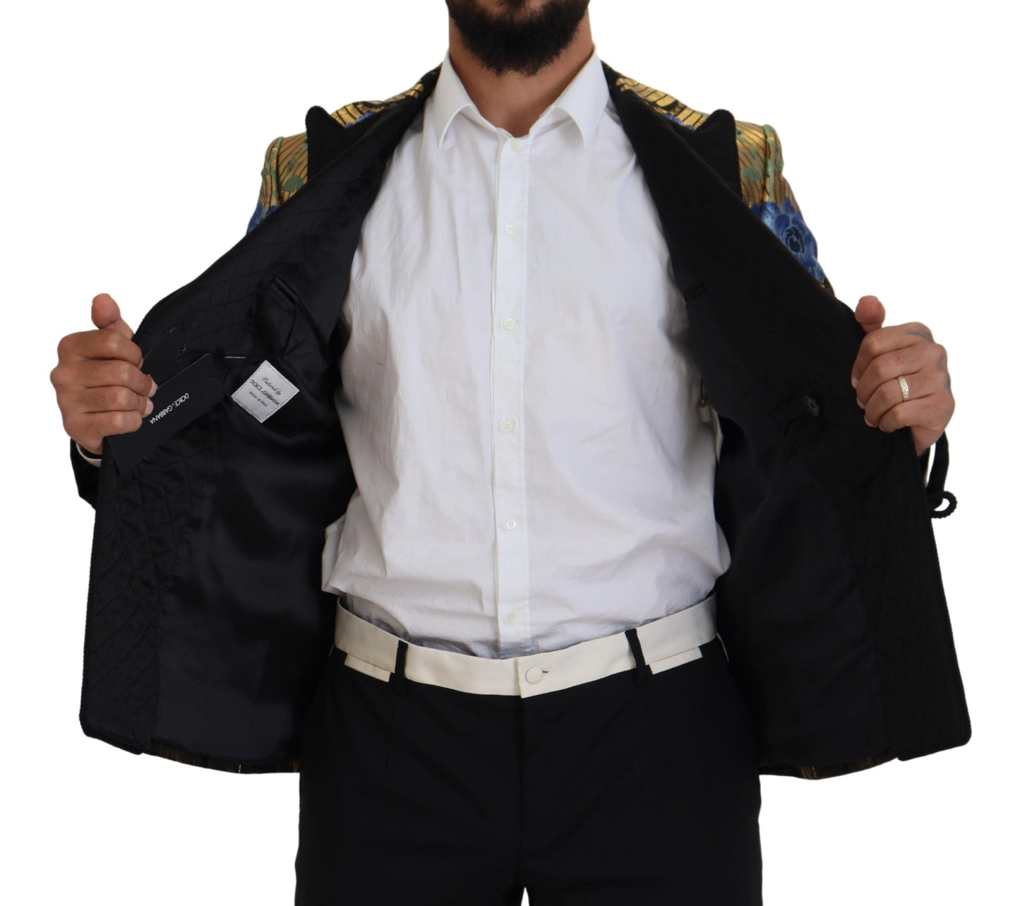 Blazer elegante de fiesta de noche con estampado floral de Dolce & Gabbana