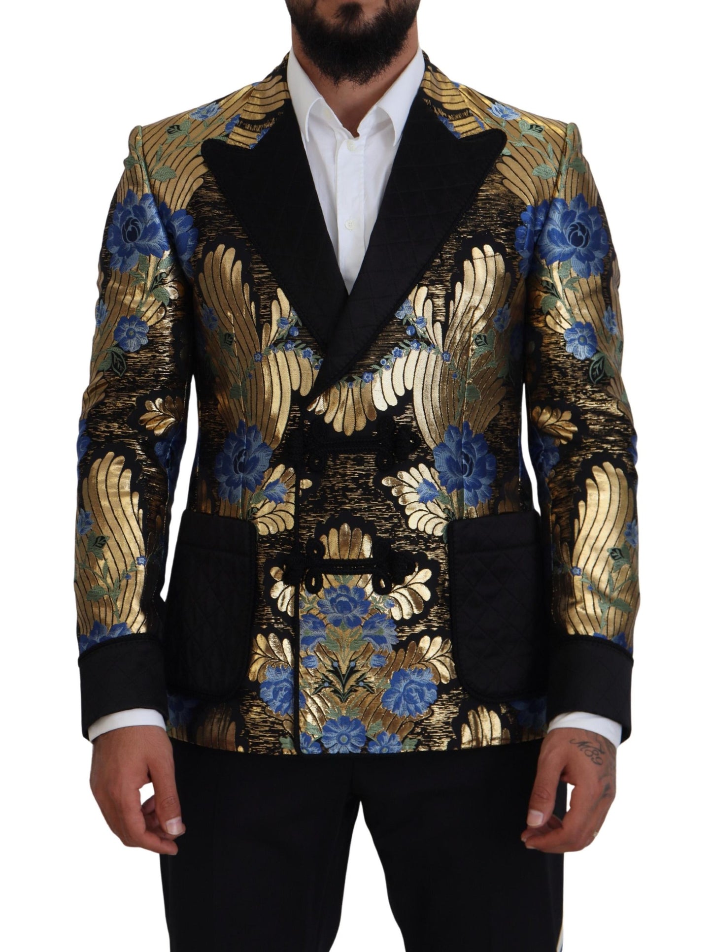 Blazer elegante de fiesta de noche con estampado floral de Dolce & Gabbana