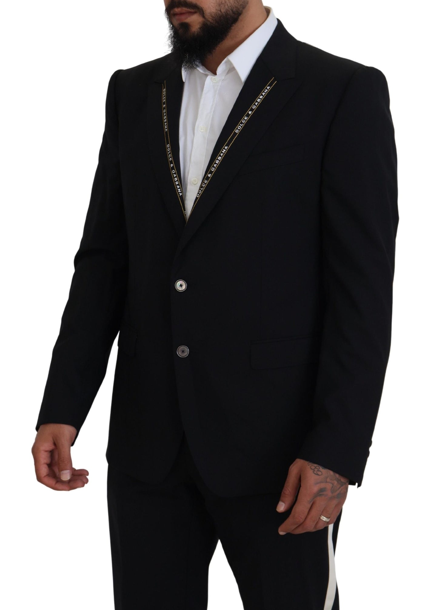 Dolce & Gabbana Blazer negro de un solo pecho estilo siciliano