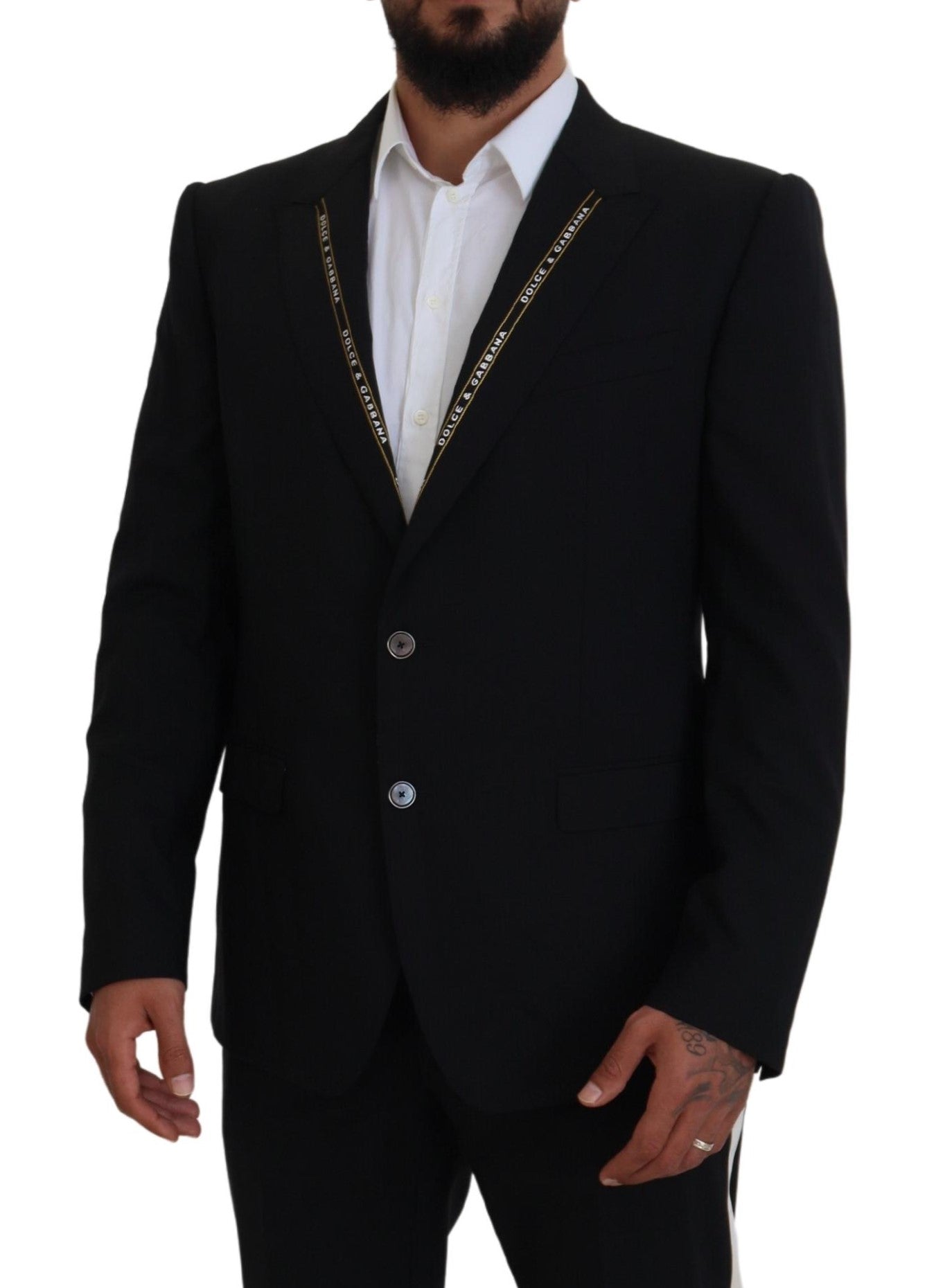 Dolce & Gabbana Blazer negro de un solo pecho estilo siciliano