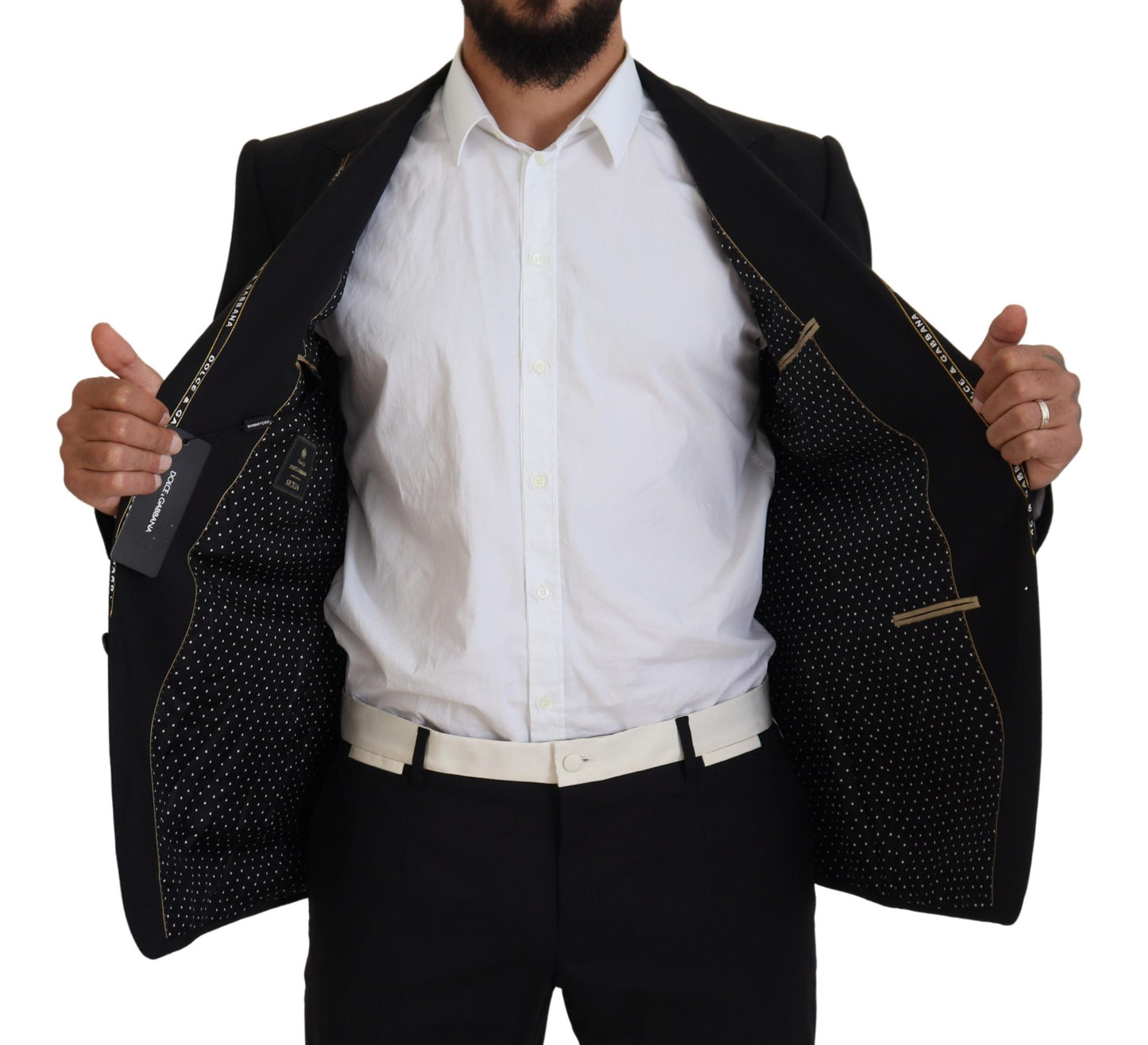 Dolce & Gabbana Blazer negro de un solo pecho estilo siciliano
