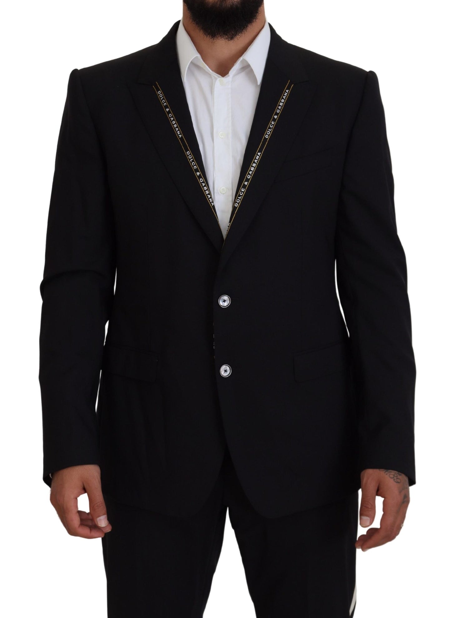 Dolce & Gabbana Blazer negro de un solo pecho estilo siciliano