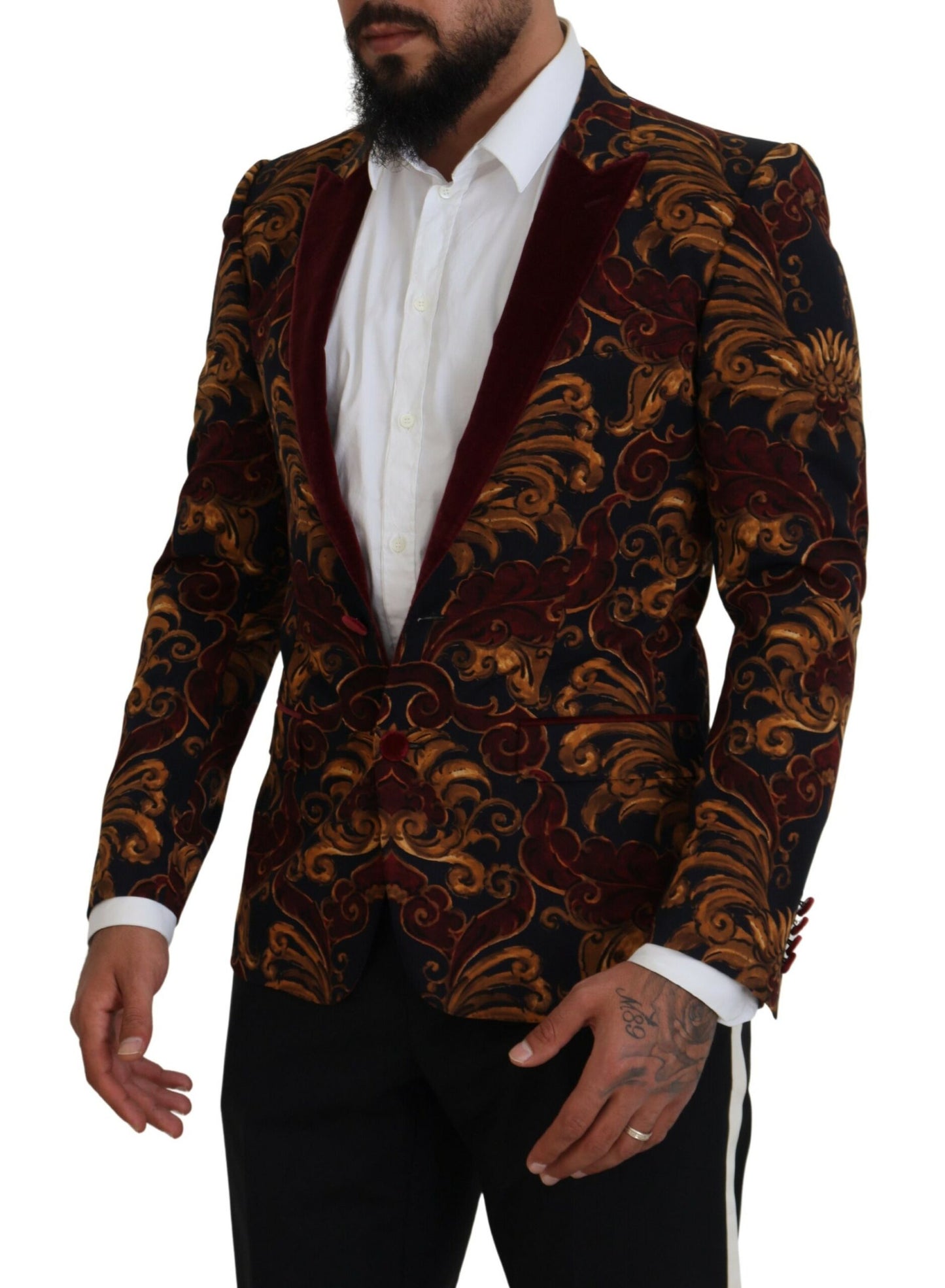Dolce & Gabbana Elegante blazer de mezcla de lana multicolor