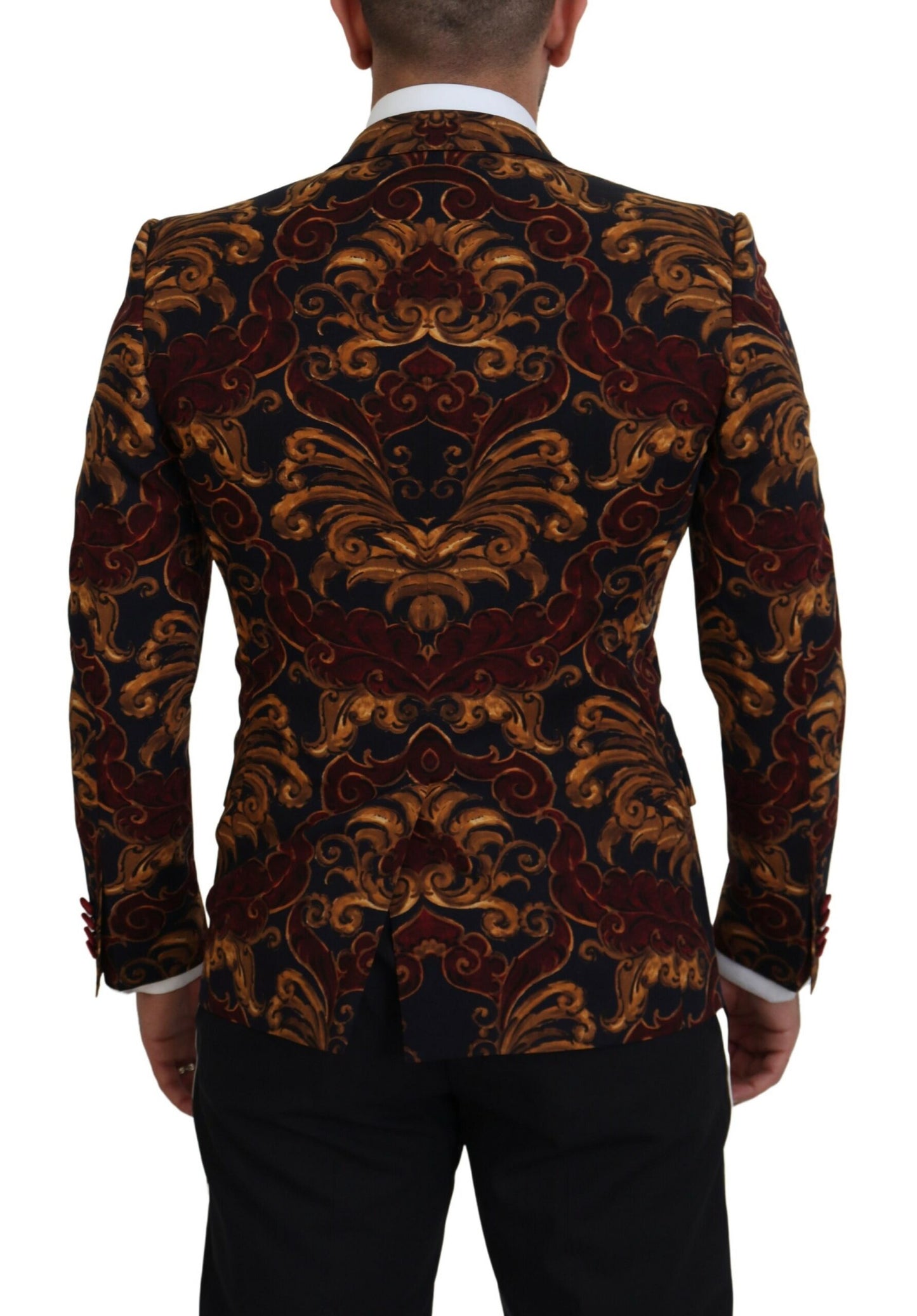 Dolce & Gabbana Elegante blazer de mezcla de lana multicolor