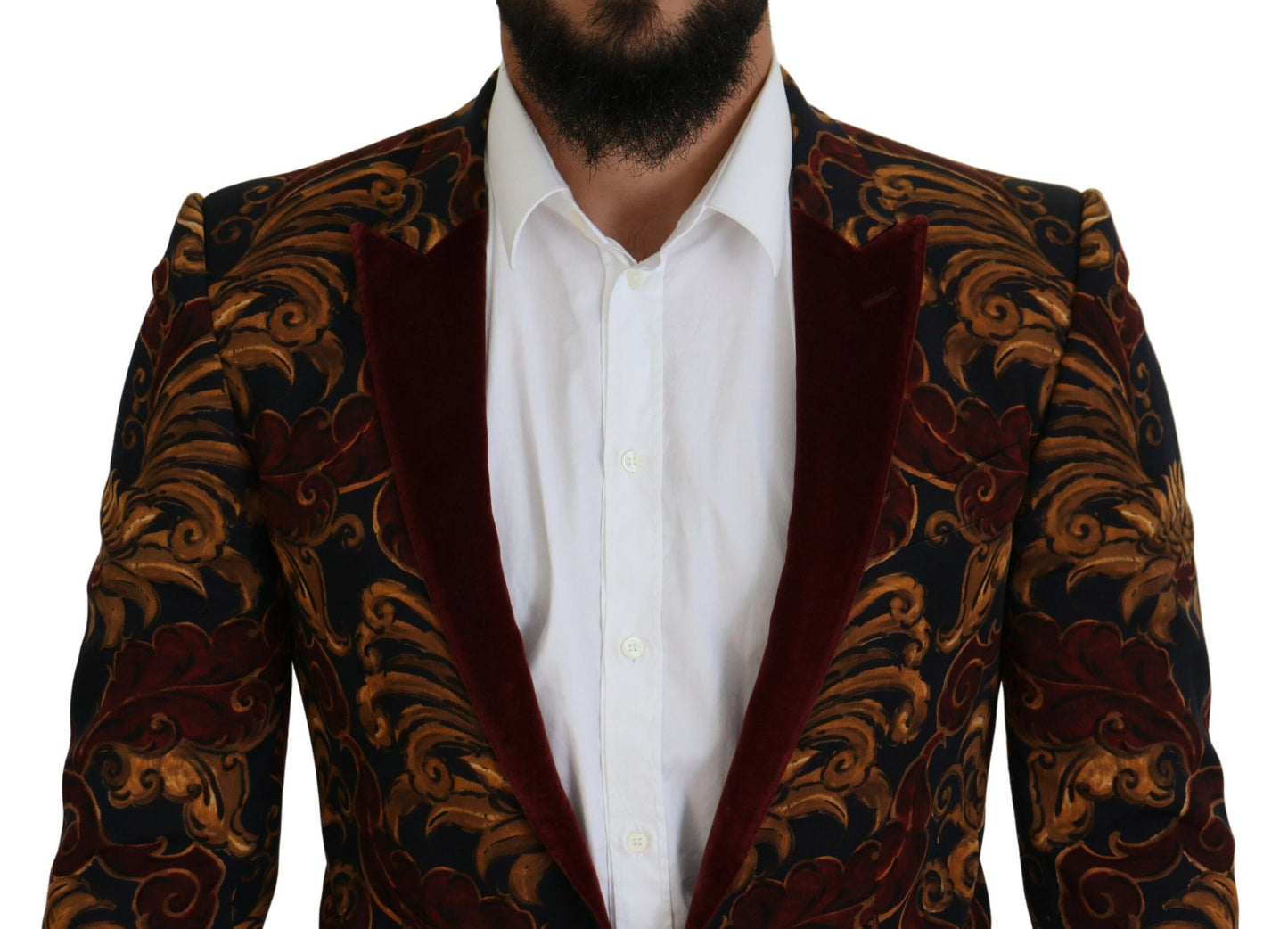 Dolce & Gabbana Elegante blazer de mezcla de lana multicolor