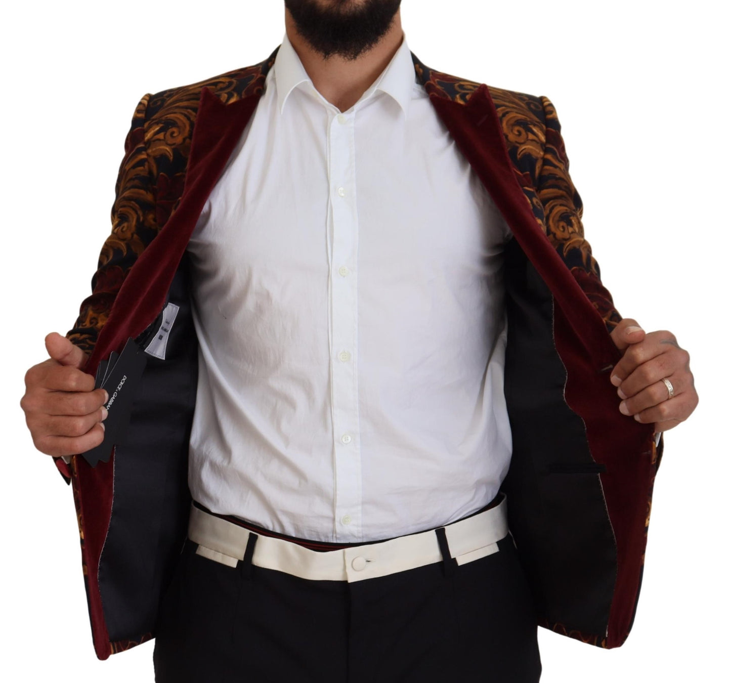 Dolce & Gabbana Elegante blazer de mezcla de lana multicolor