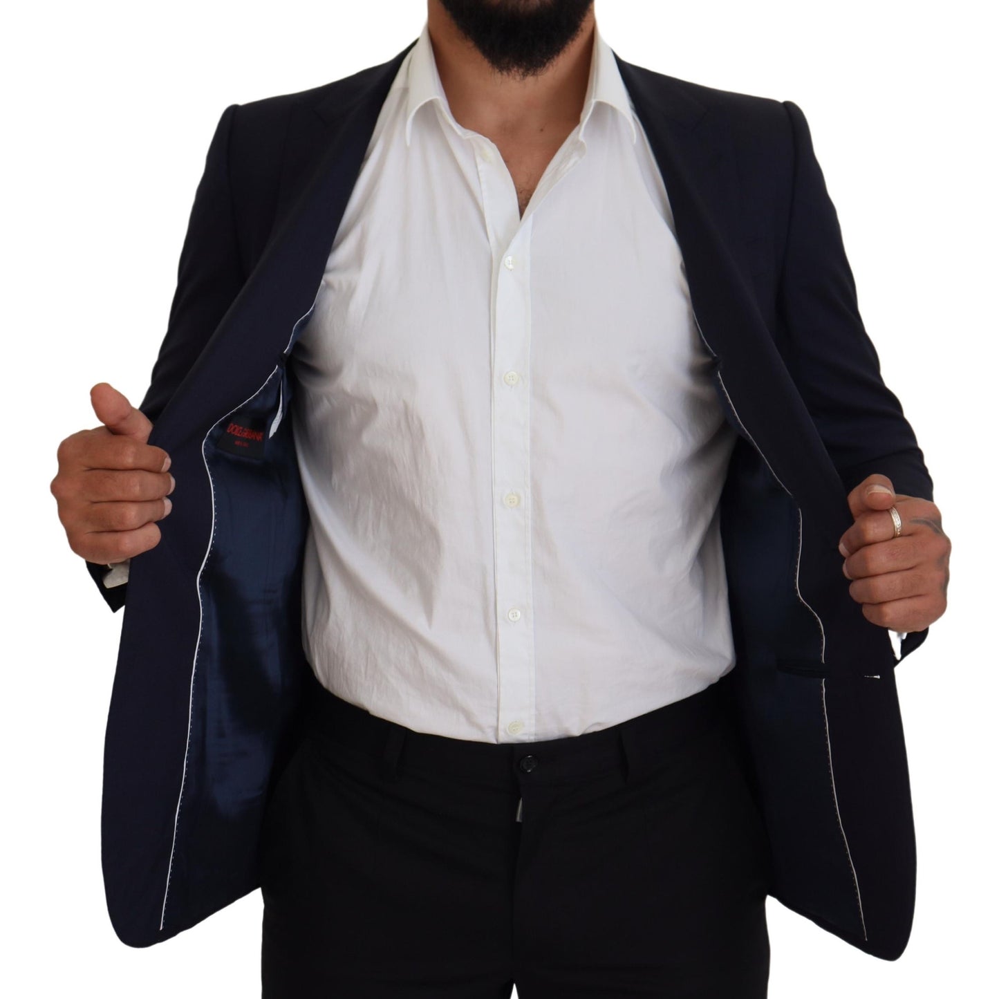Veste blazer élégante en laine et soie bleue Dolce & Gabbana
