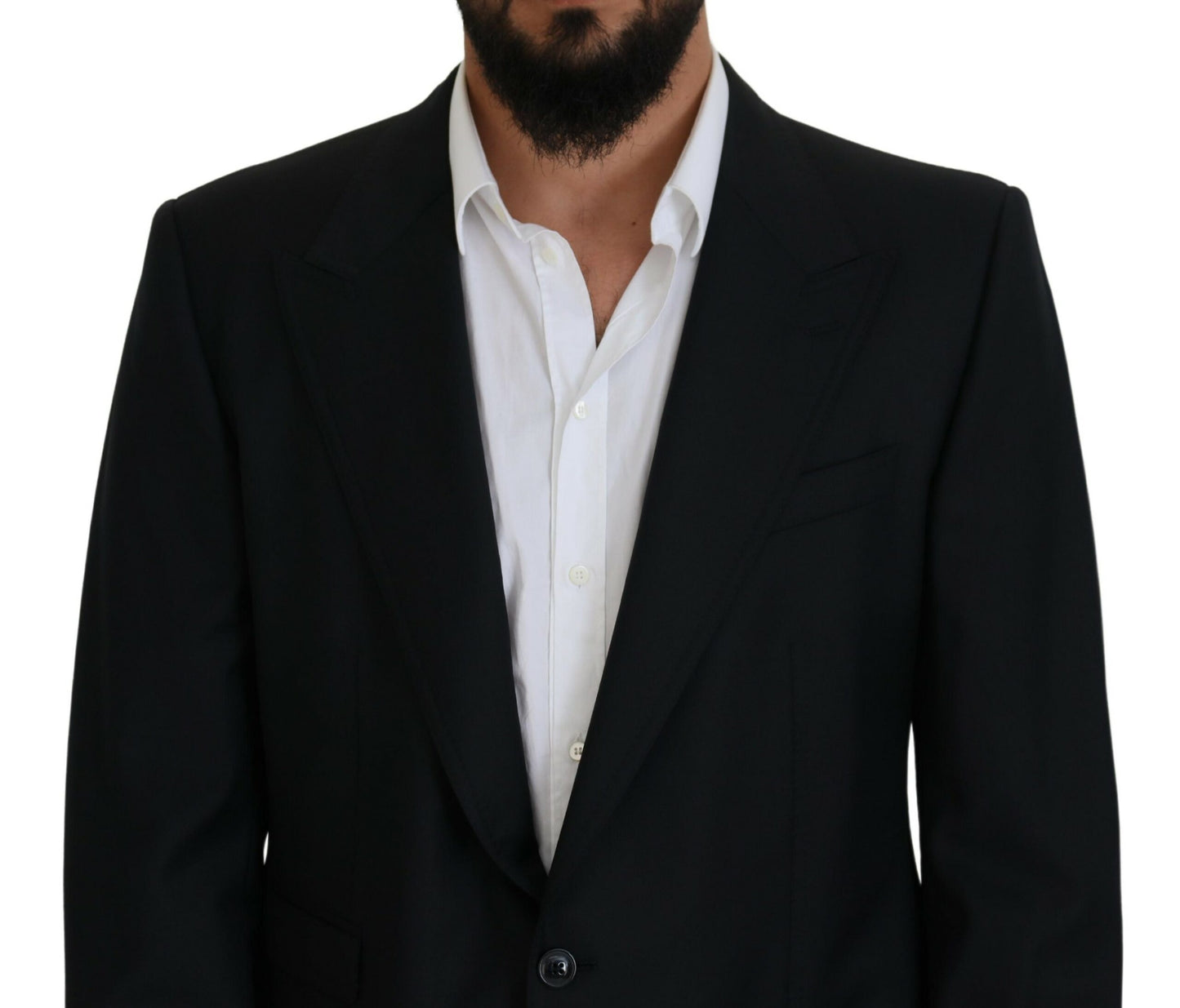 Blazer bleu foncé élégant à boutonnage simple Dolce & Gabbana