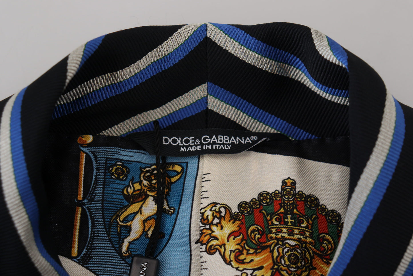 Dolce & Gabbana Bata elegante en mezcla de seda a rayas