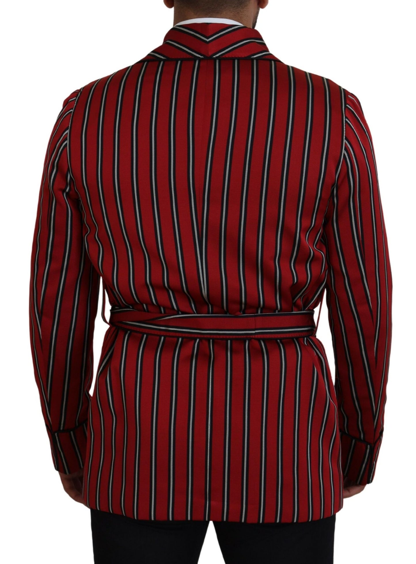 Robe longue élégante à rayures rouges Dolce & Gabbana - Vêtements de luxe