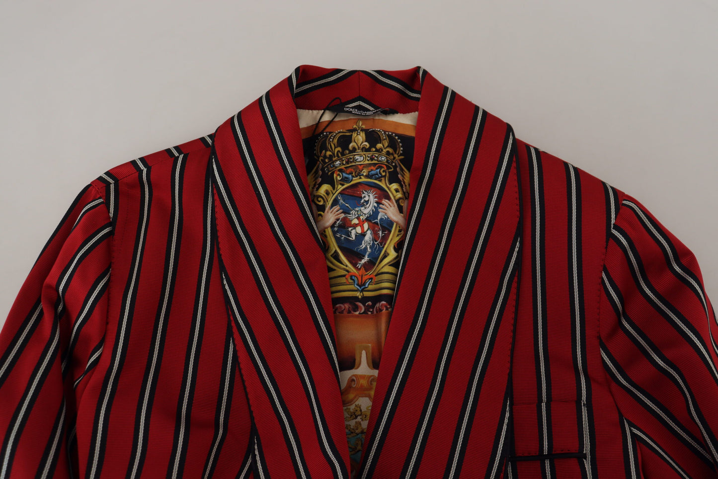 Robe longue élégante à rayures rouges Dolce & Gabbana - Vêtements de luxe
