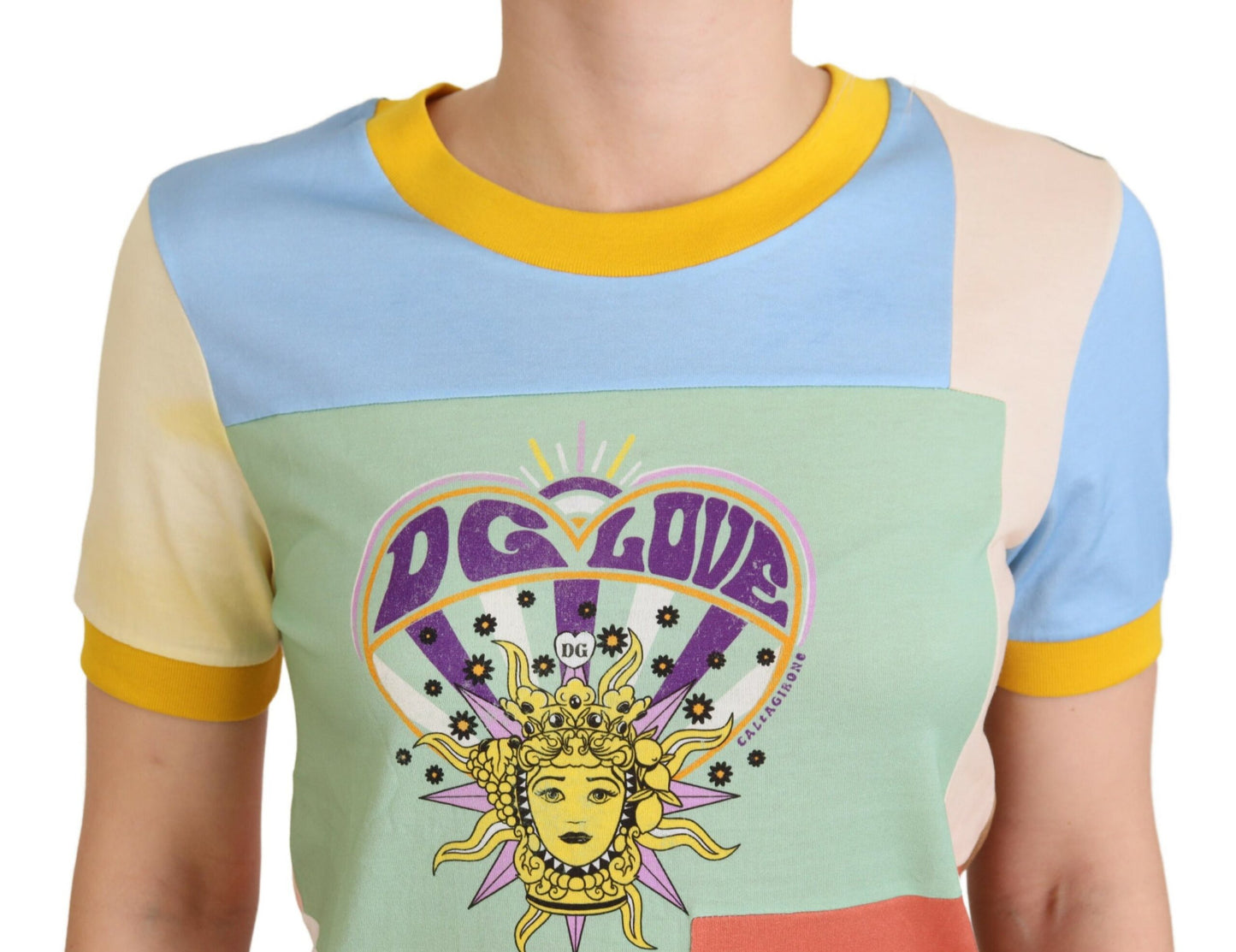 T-shirt ras du cou en coton à imprimé patchwork Dolce & Gabbana