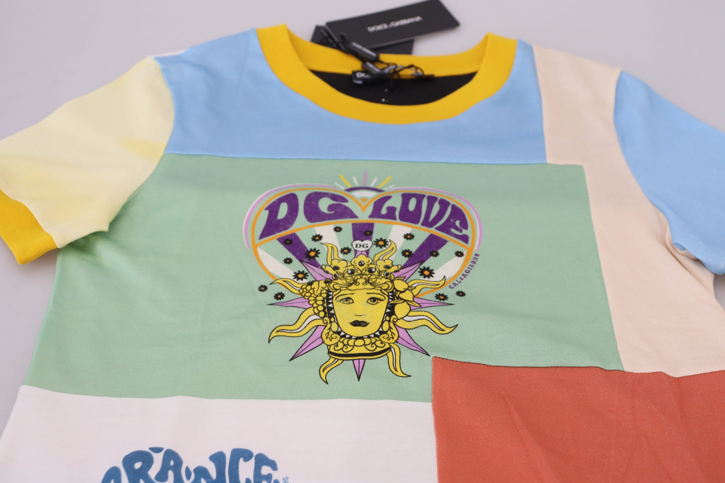 T-shirt ras du cou en coton à imprimé patchwork Dolce & Gabbana