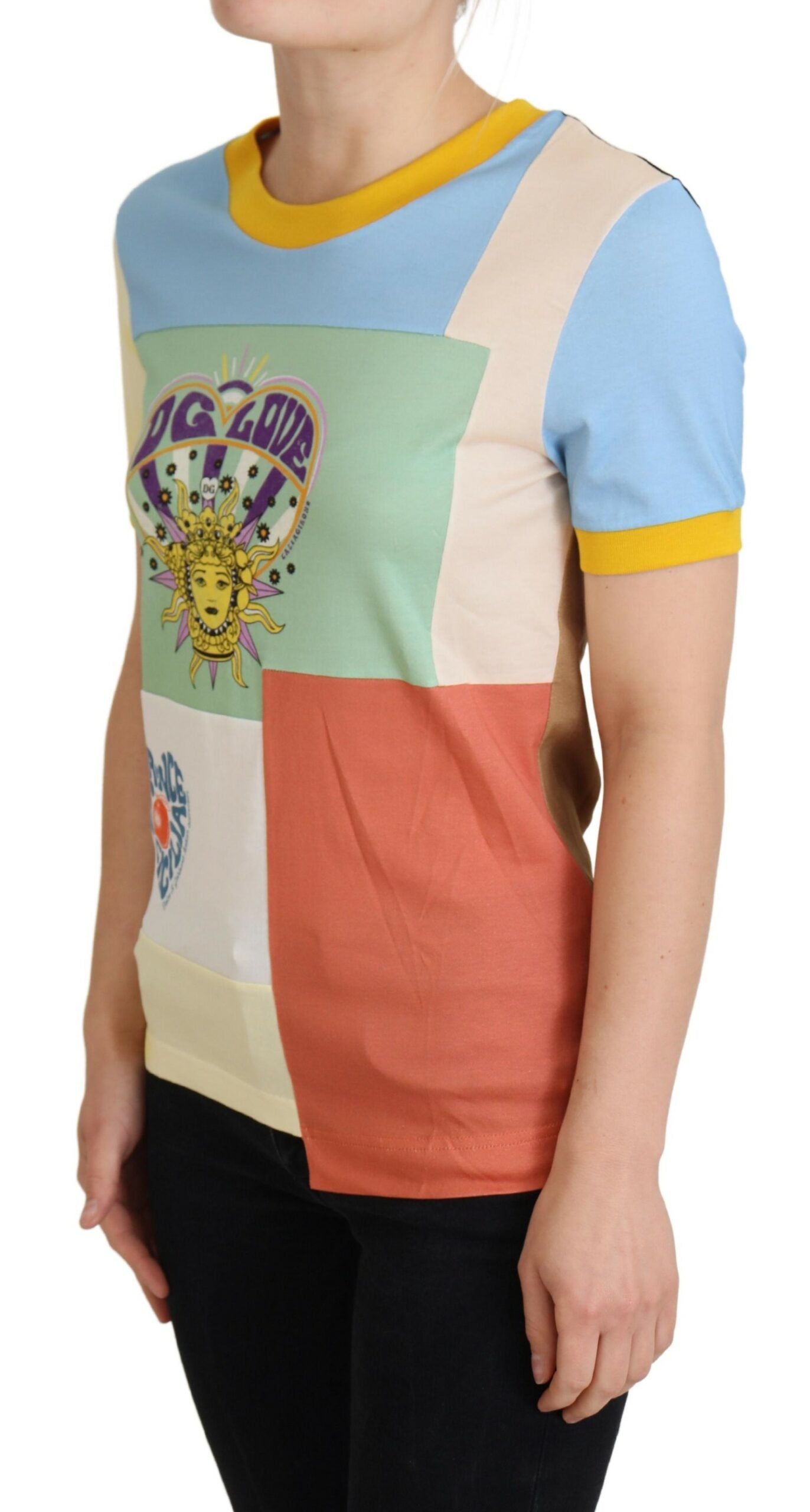 T-shirt ras du cou en coton à imprimé patchwork Dolce & Gabbana