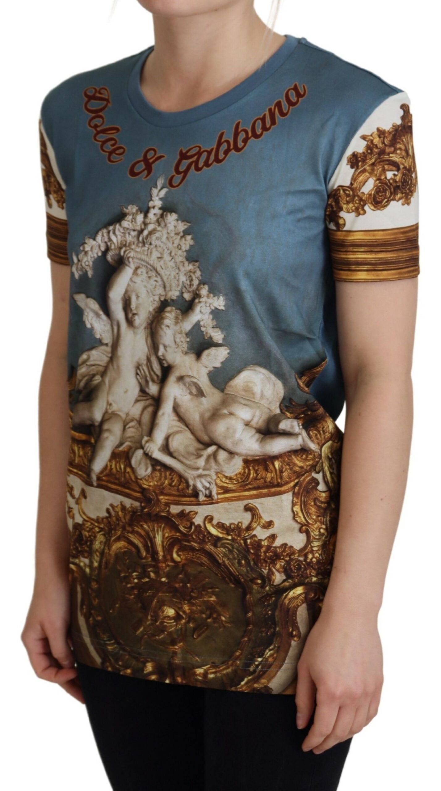 T-shirt décontracté en coton imprimé ange chic Dolce & Gabbana