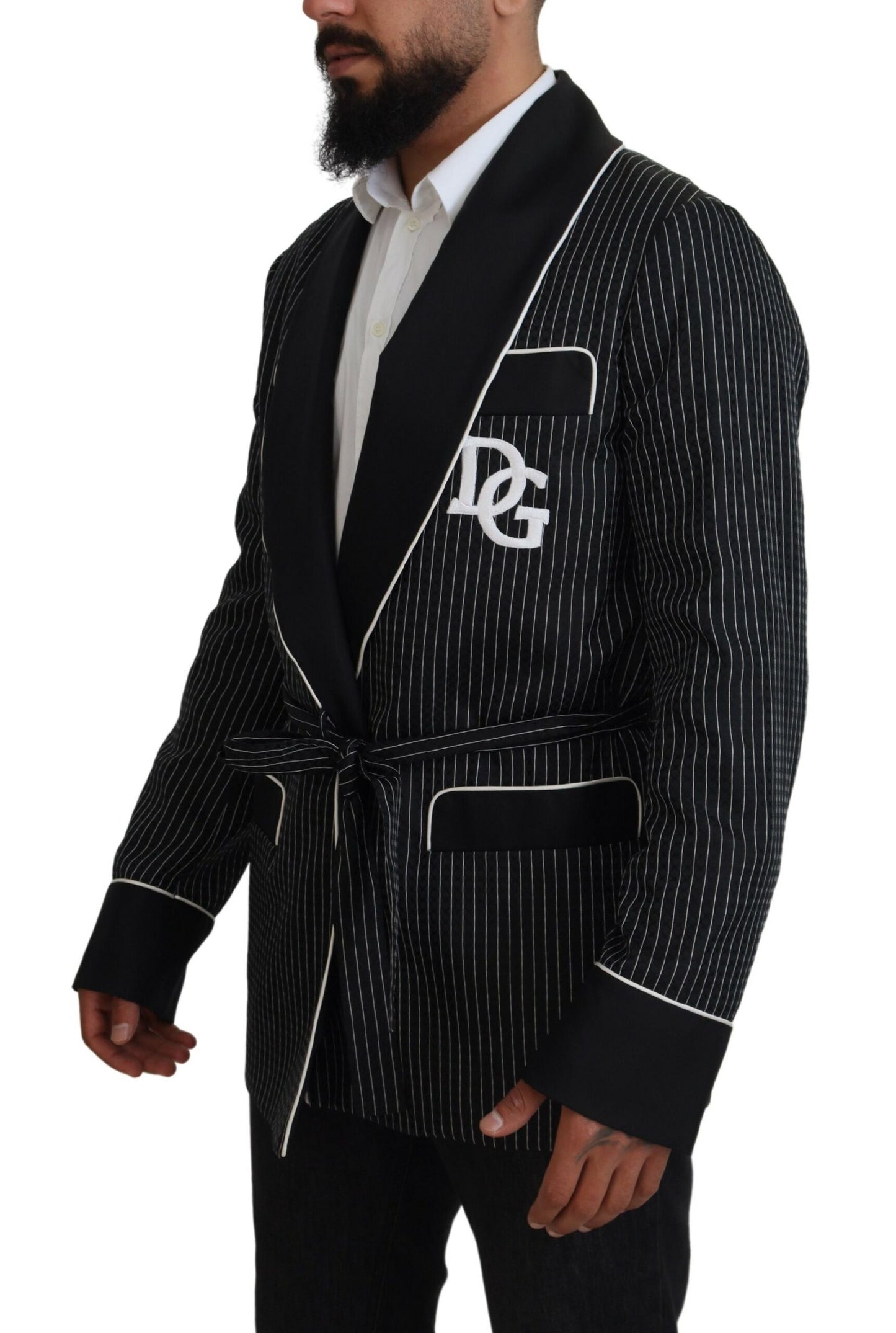 Dolce & Gabbana Elegante chaqueta tipo bata con forro de seda