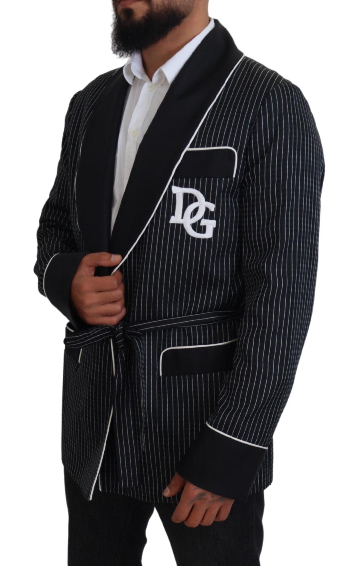 Dolce & Gabbana Elegante chaqueta tipo bata con forro de seda
